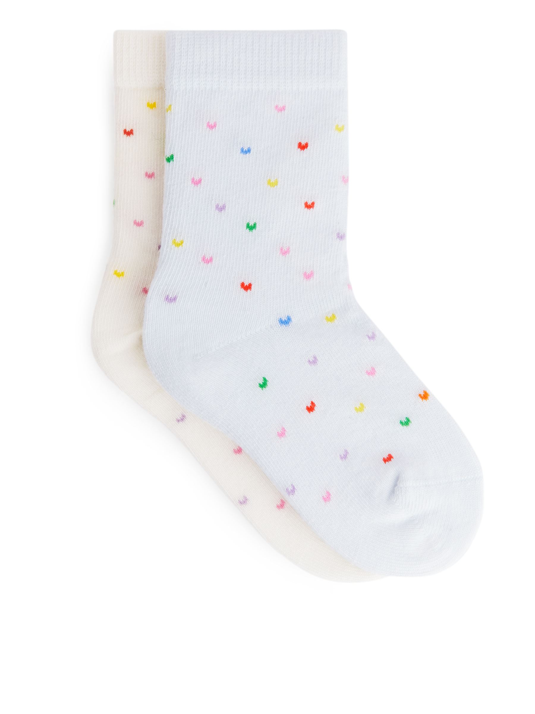 Jacquard-Socken, 2er-Pack - weiß/cremeweiß/mehrfarbig - Kinder - StillMedia/DescriptiveStillLife - 1