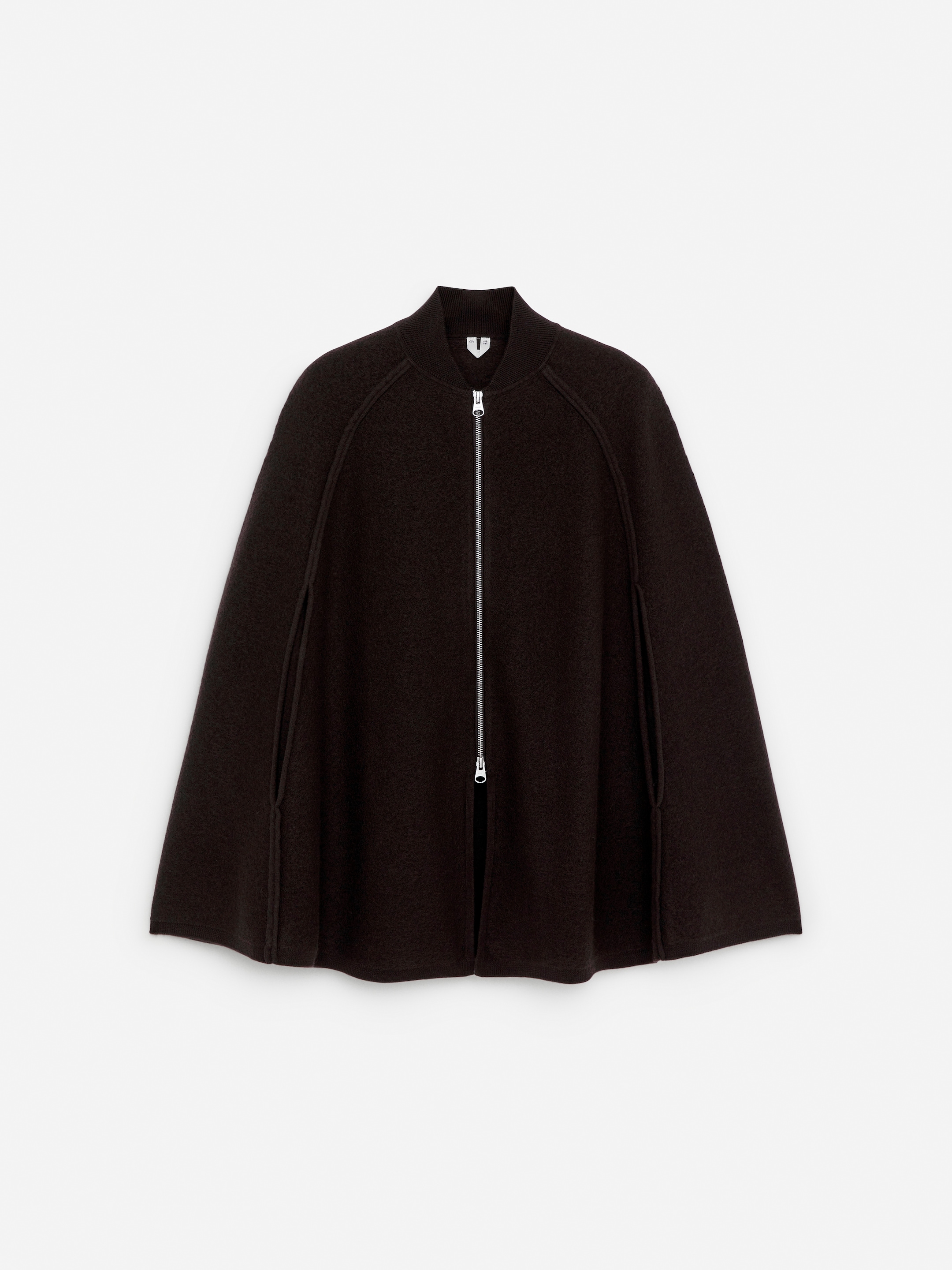Boiled Wool Cape - Dark Brown - Loose fit - Women - StillMedia/DescriptiveStillLife - 1