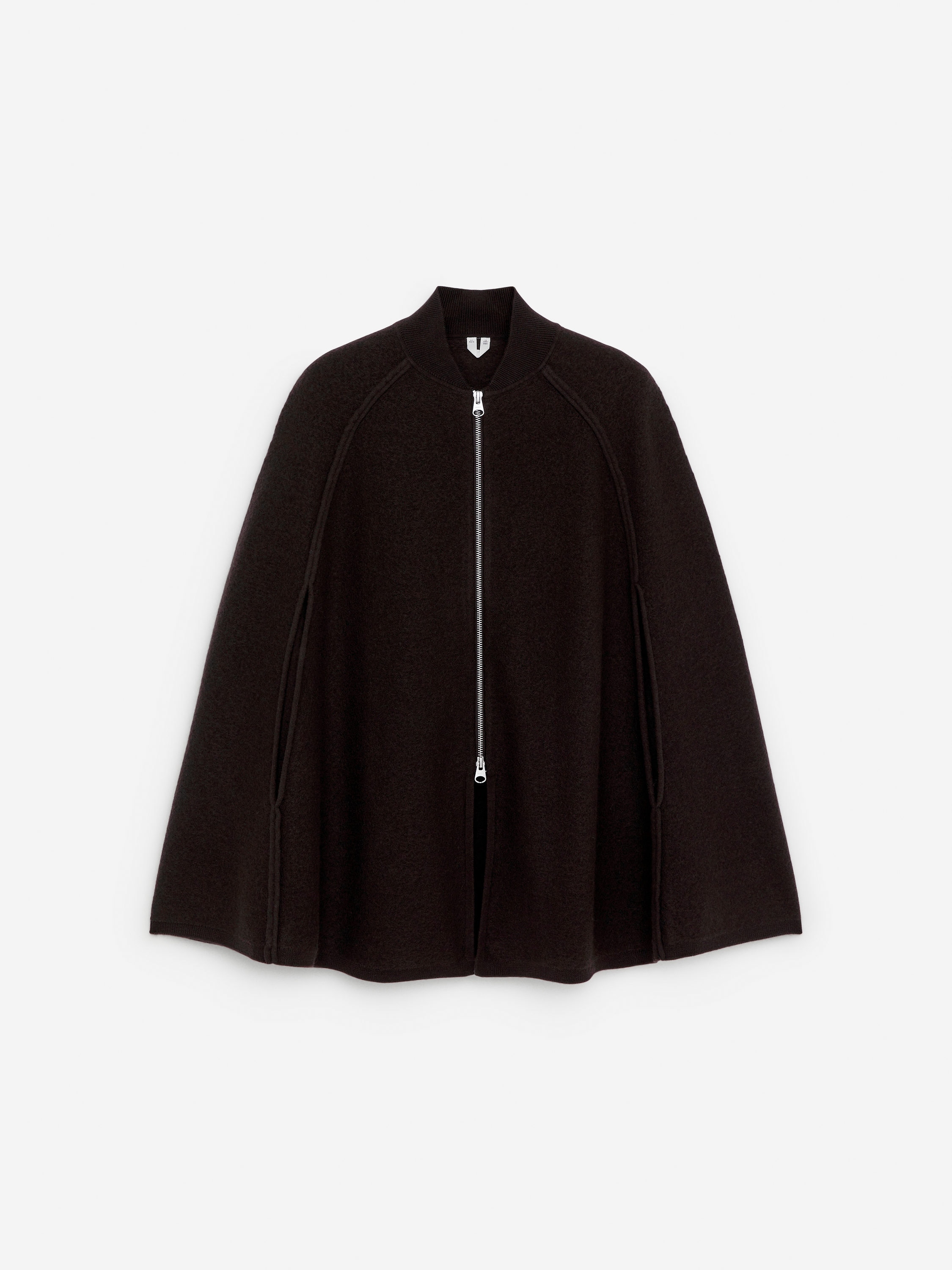 Boiled Wool Cape - Dark Brown - Loose fit - Women - StillMedia/DescriptiveStillLife - 1