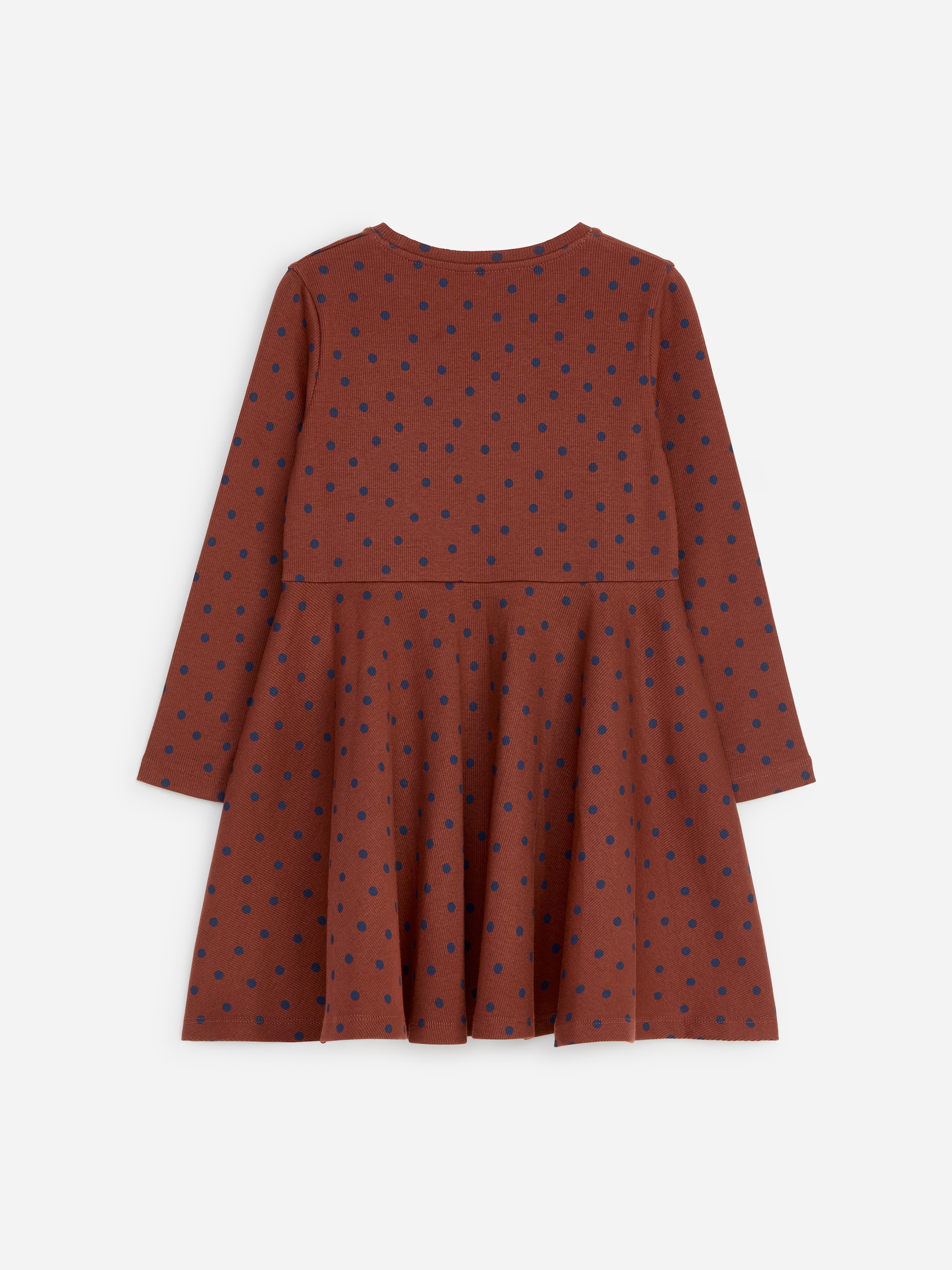 Printed Jersey Dress - Rust/Blue Polkadots - Regular fit - Children - StillMedia/DescriptiveStillLife - 3