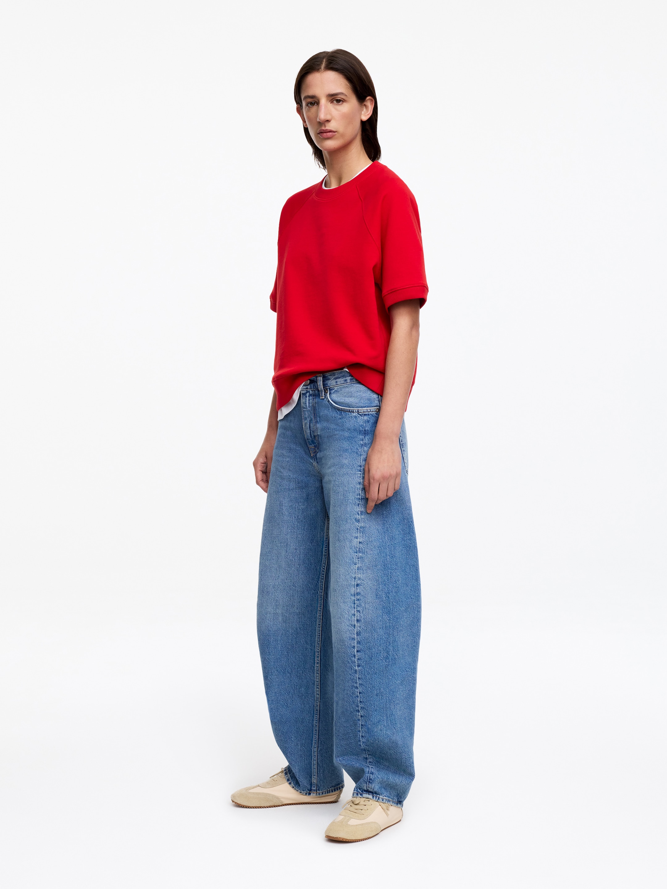 French Terry Sweatshirt - Red - Regular fit - Women - StillMedia/Lookbook - 5