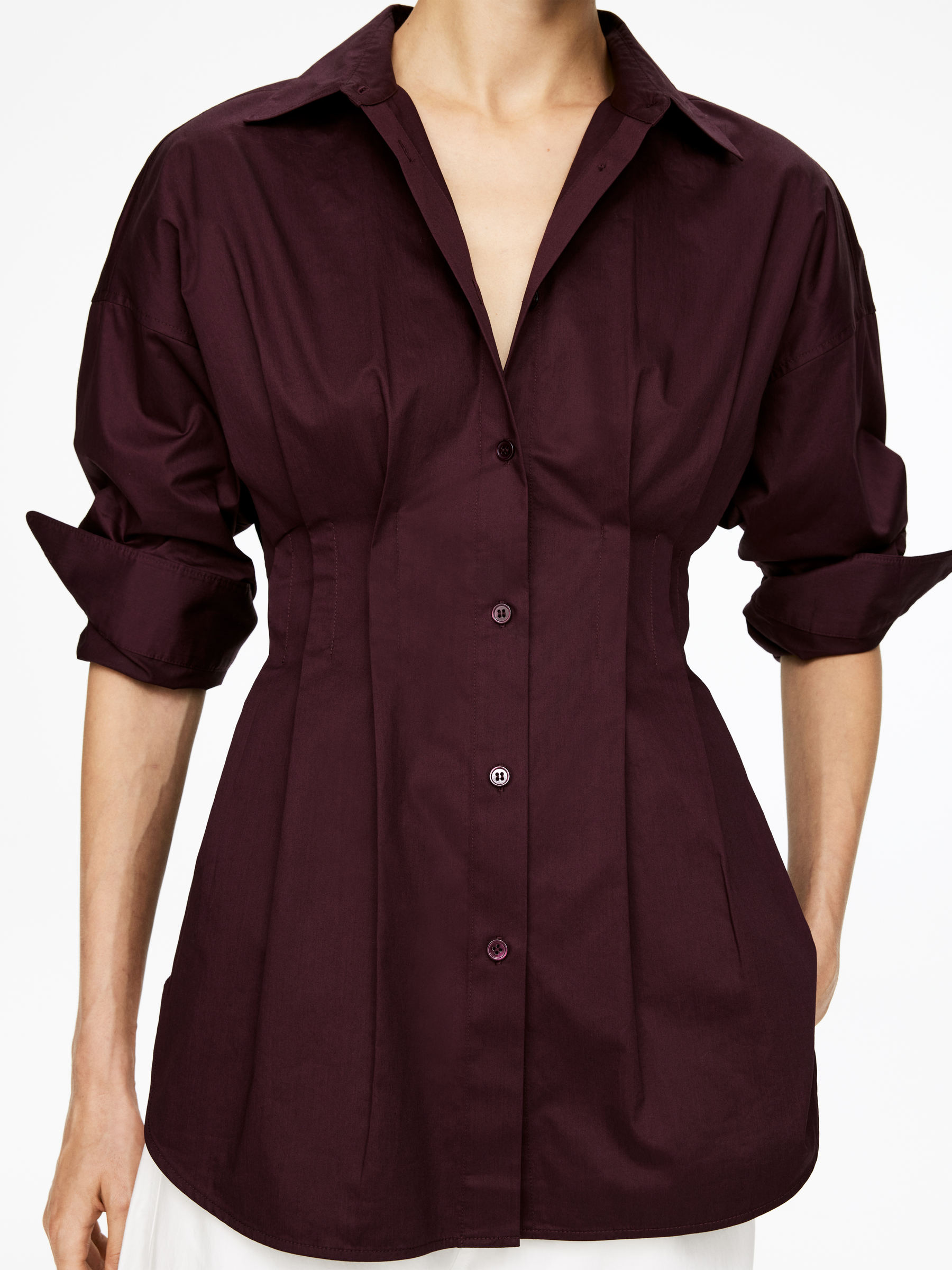 Blus med veck - Vinröd - Regular fit - Women - StillMedia/Lookbook - 5