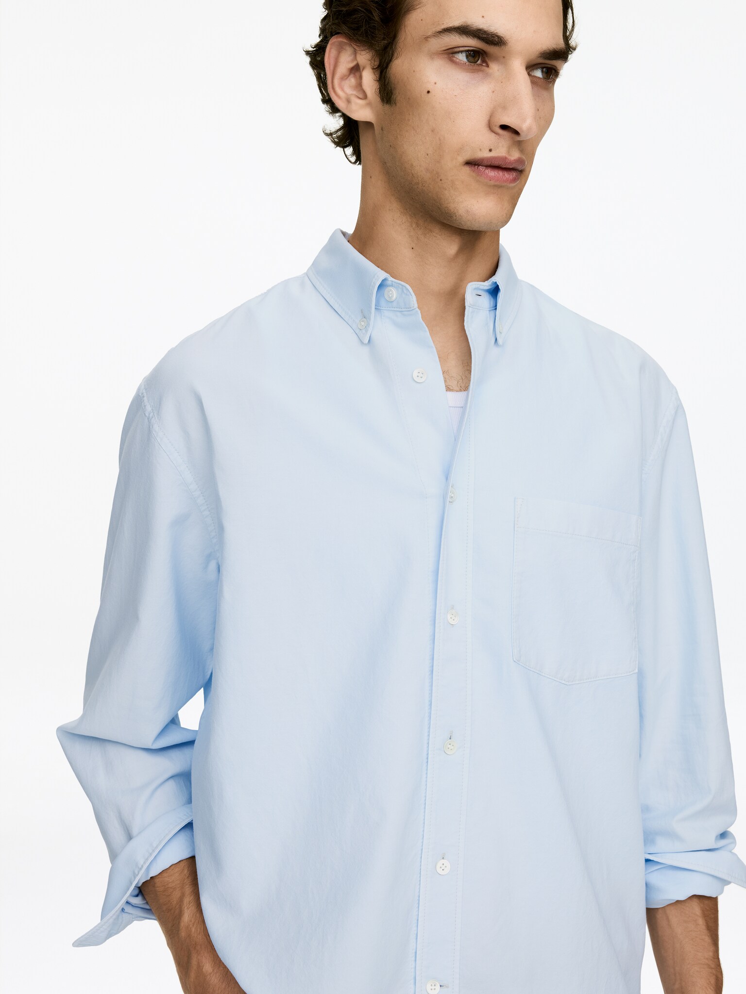 Chemise Oxford décontractée - Bleu ciel/Noir/Menthe poudrée/Bleu - 6