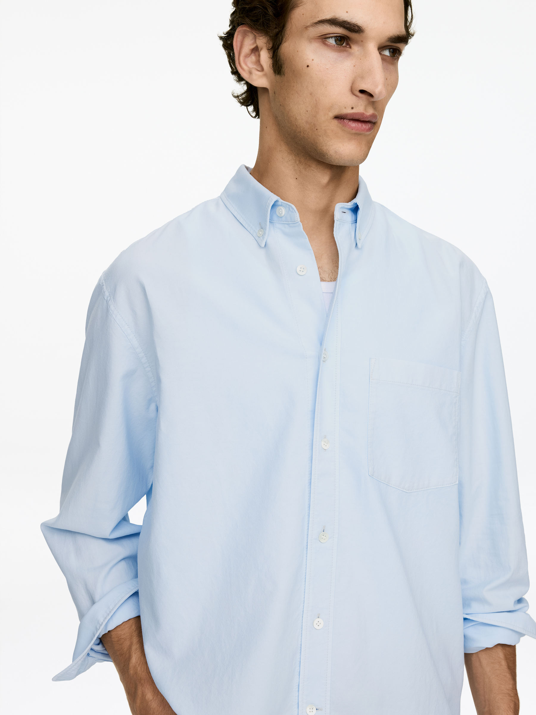 Relaxed Oxford Shirt - Light Blue - Loose fit - Men - StillMedia/Lookbook - 5