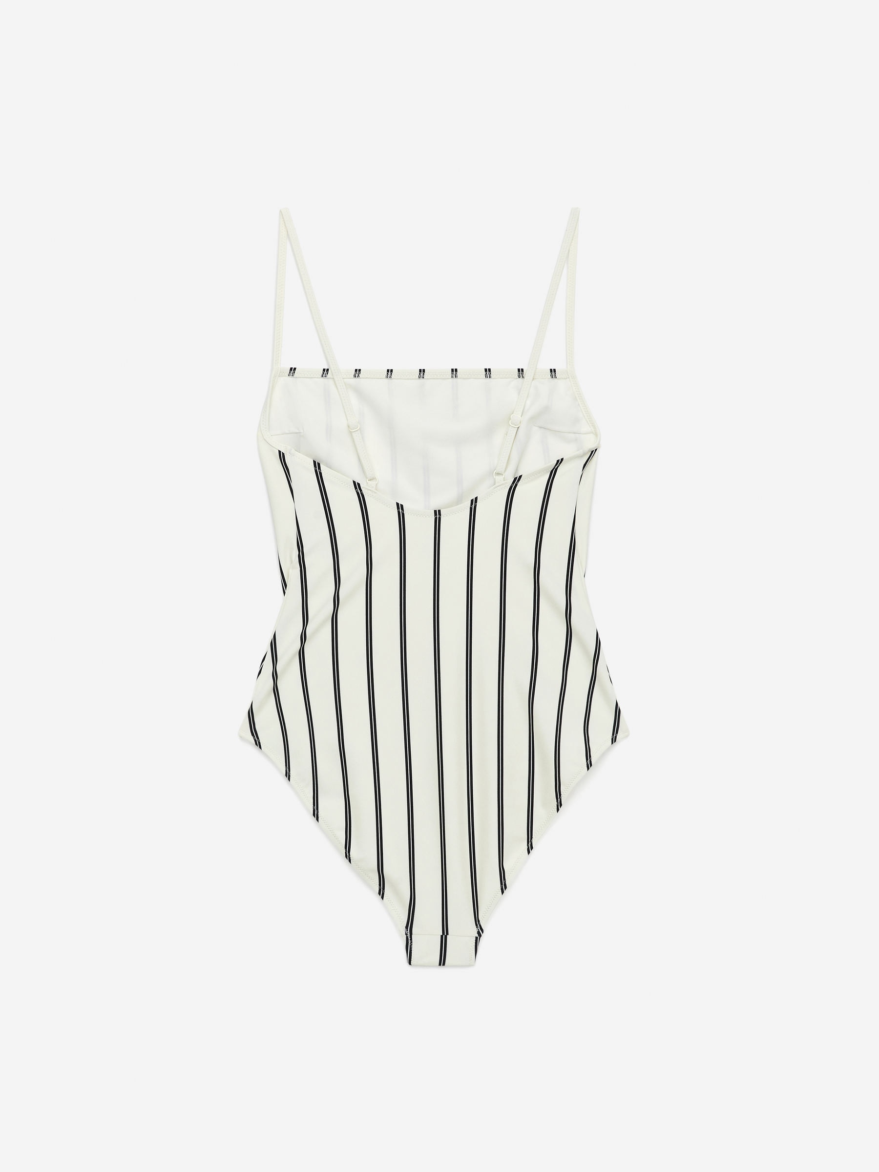 Square-Neck Swimsuit - Off White/Black - Women - StillMedia/DescriptiveStillLife - 1