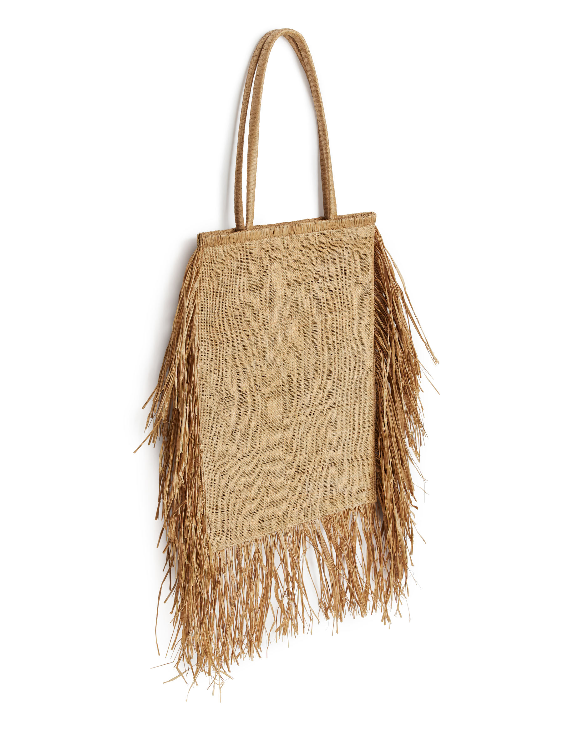 Fringe Straw Tote - Beige - Women - StillMedia/DescriptiveStillLife - 2