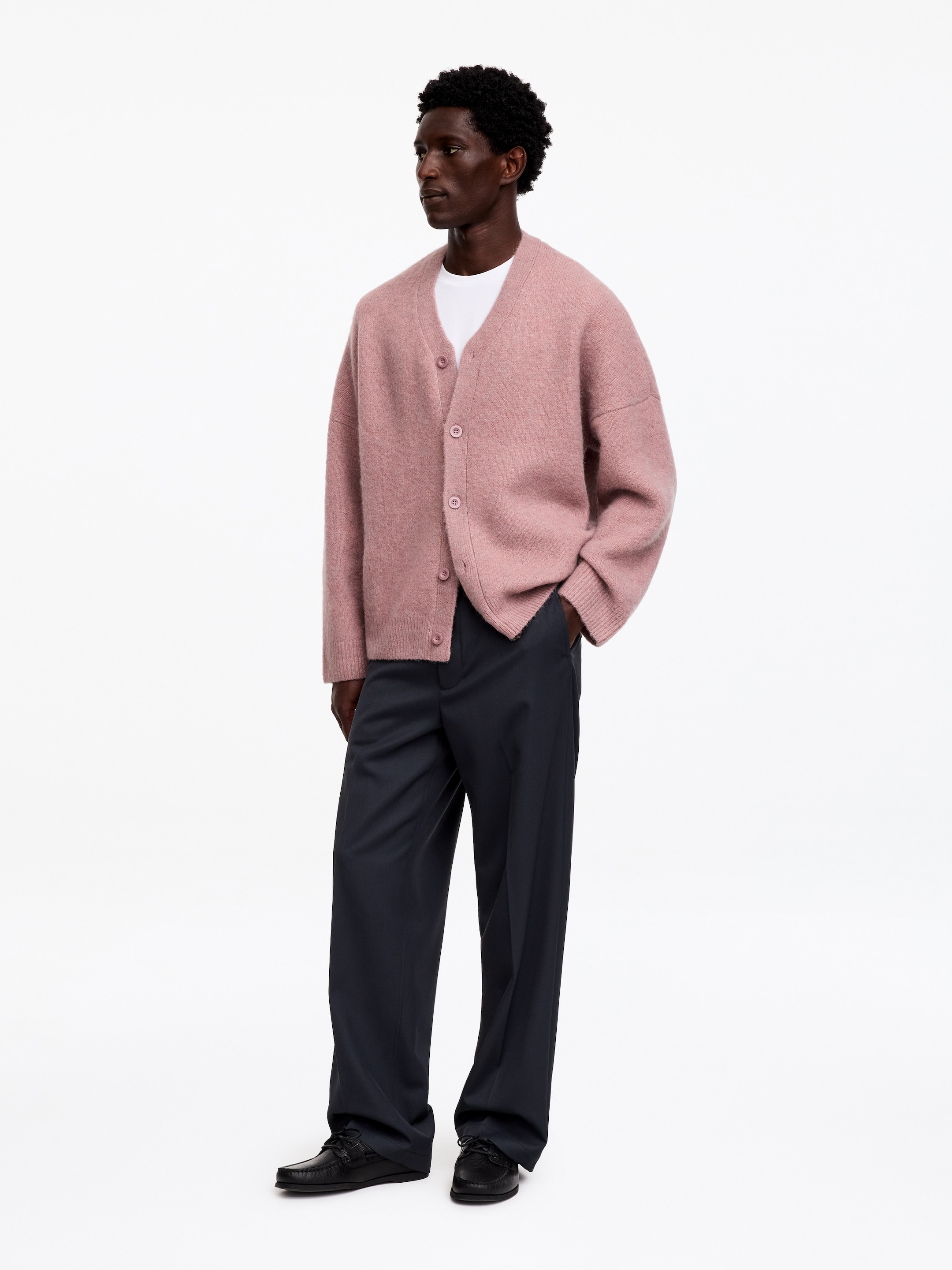 Cárdigan en mezcla de lana - Rosa empolvado - Corte estándar - men - StillMedia/Lookbook - 4