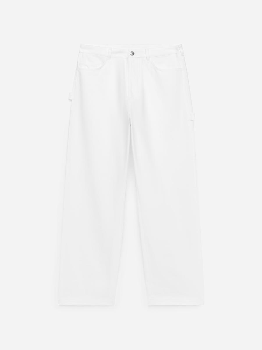ARKET Men's  Relaxed Canvas Trousers White,  size 50