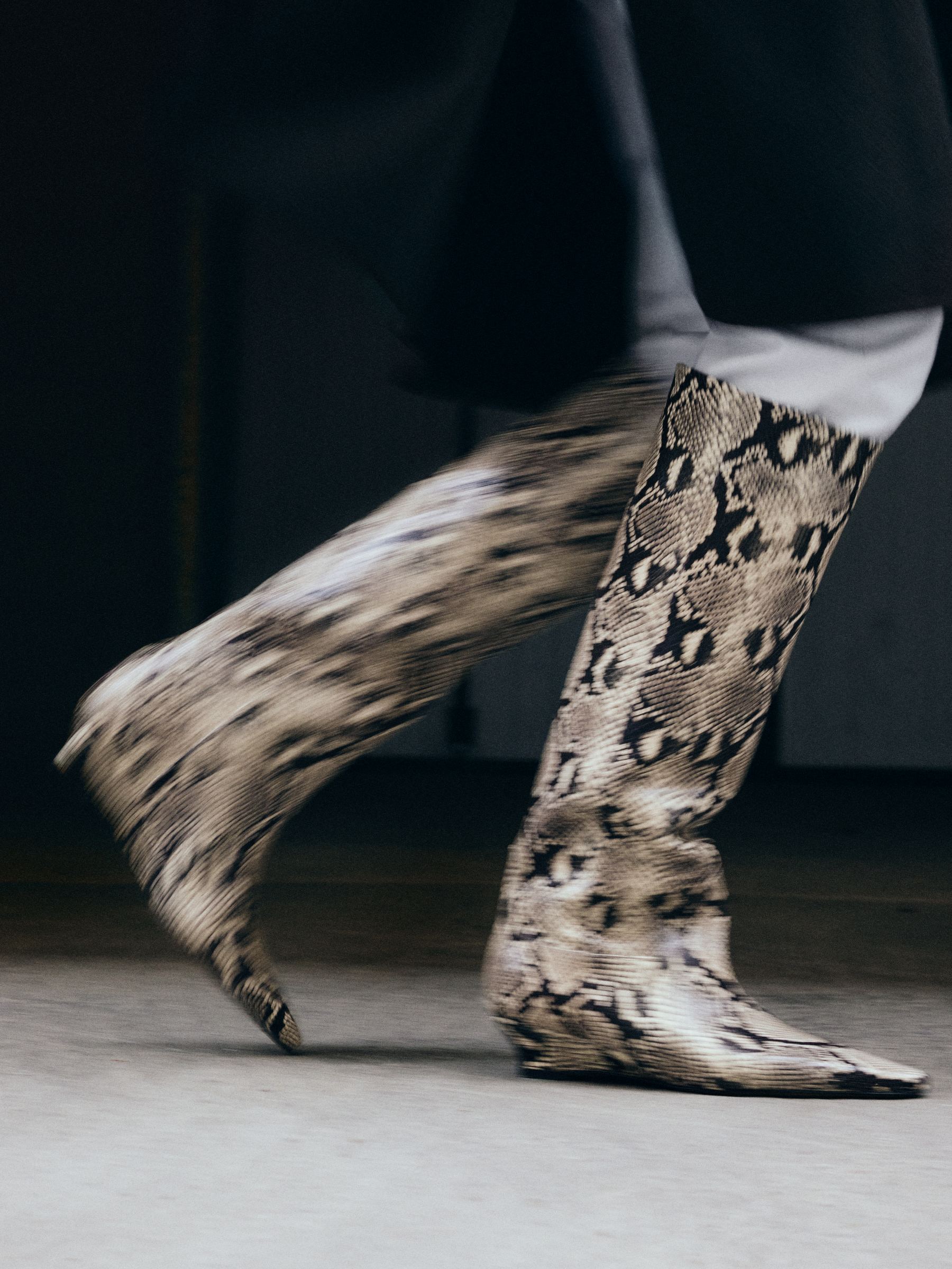 Bottes en cuir à talon compensé - Beige/Noir - Femme - StillMedia/Environmental - 1