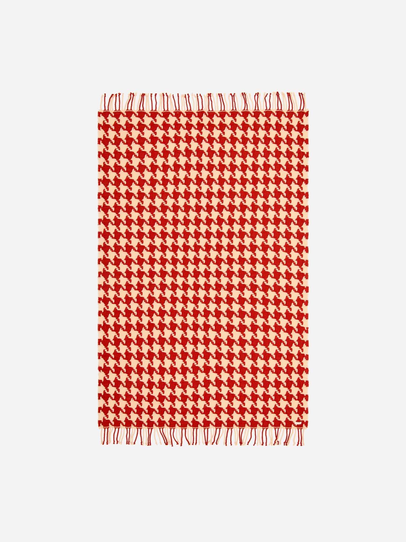 Couverture en laine - Rouge/Écru