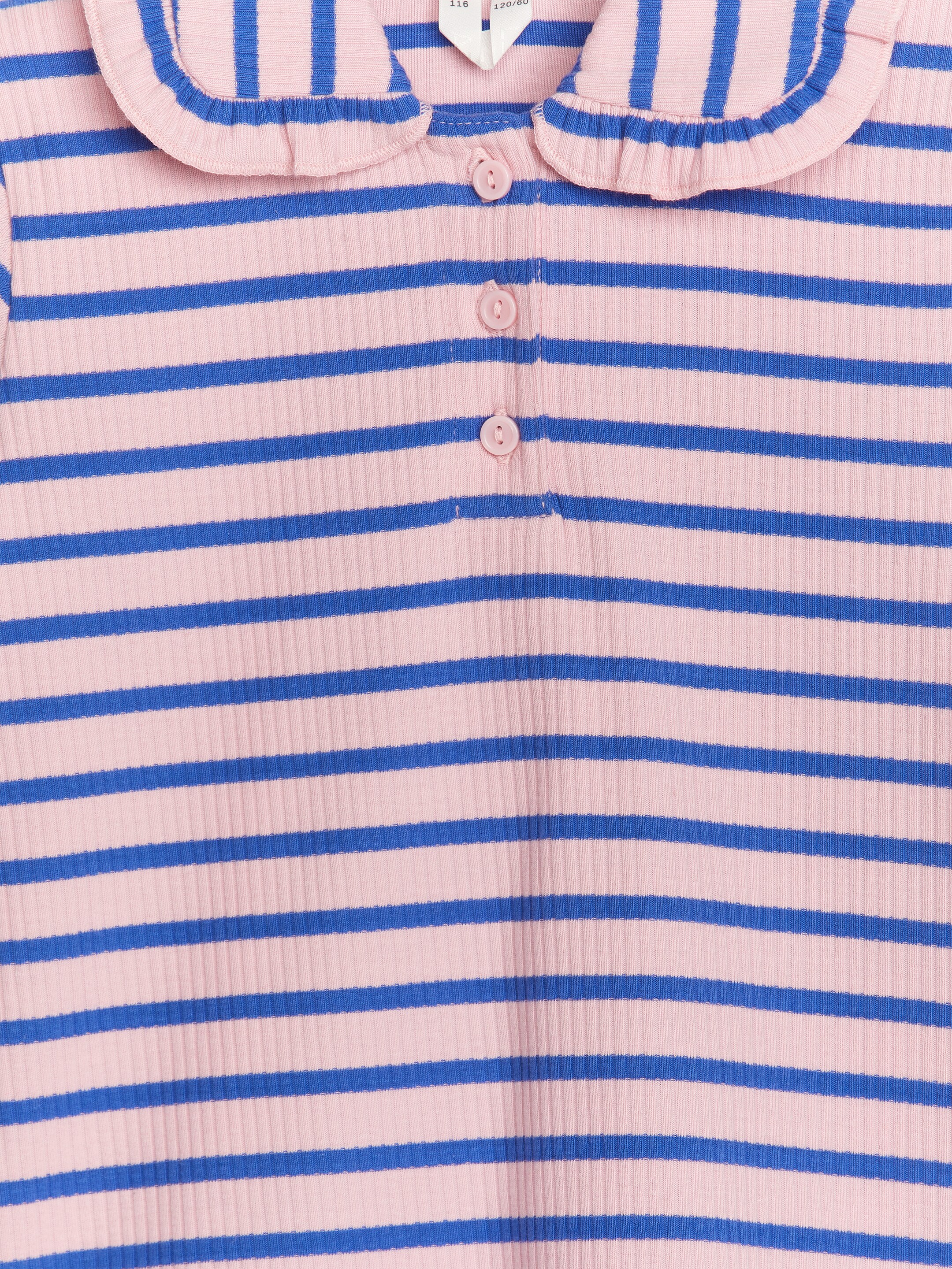 Se større billede: Ribbet jerseytop med flæsekrave - Pink/blå - BØRN | H&M DK 3