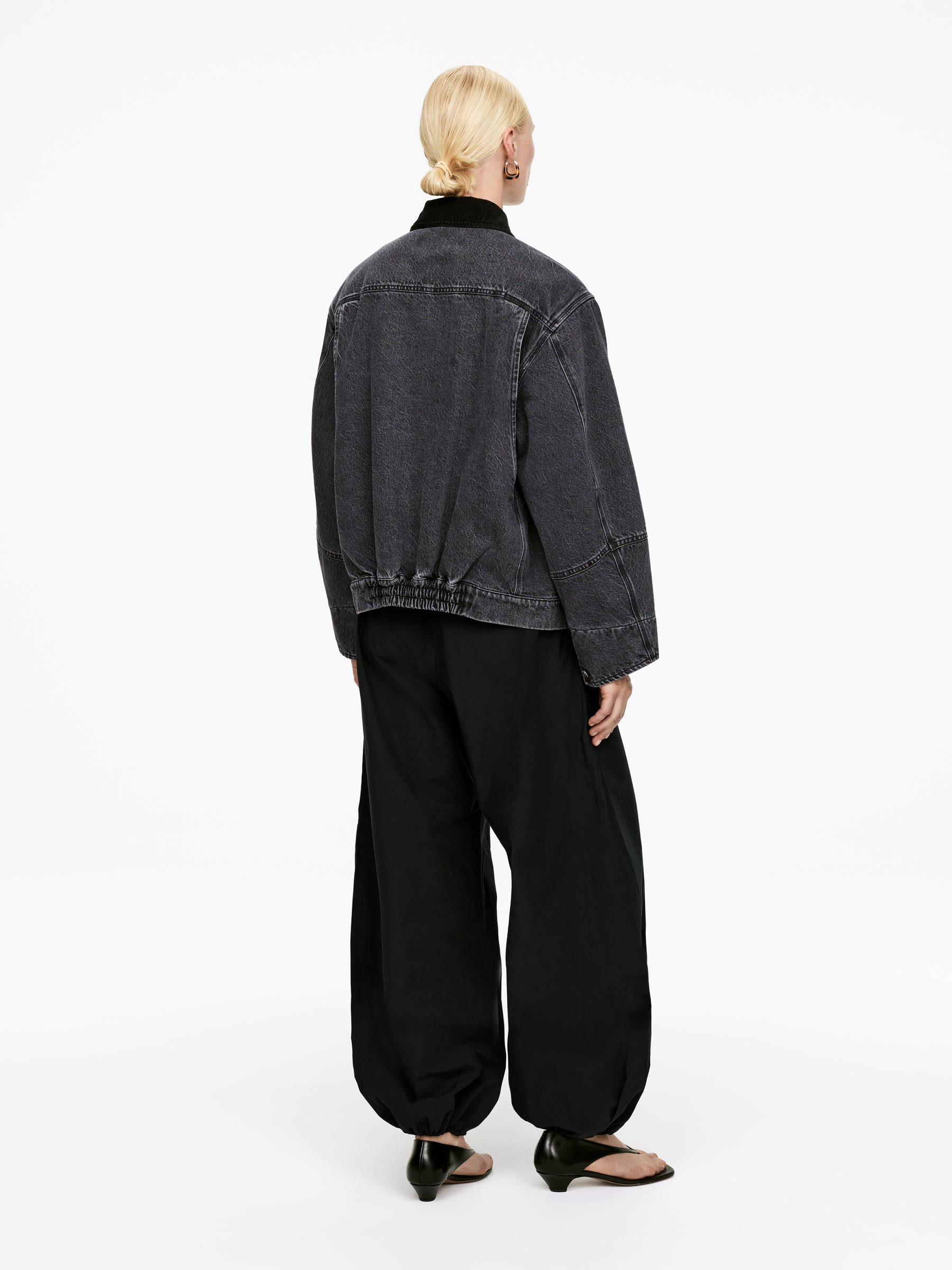 Cotton Canvas Jacket - Washed Grey - Oversized - Women - StillMedia/Lookbook - 6