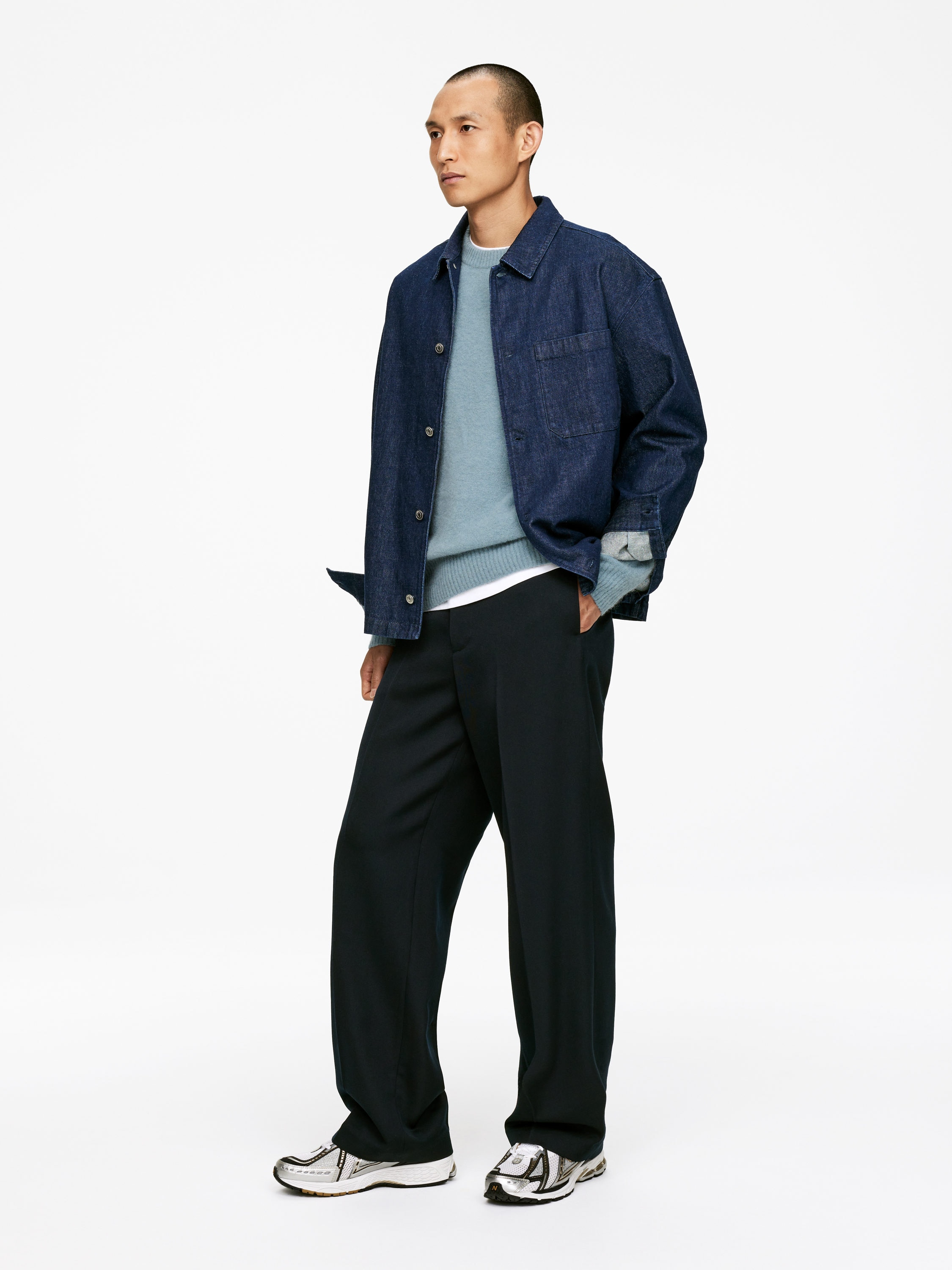 Alpaca-Merino Blend Jumper - Dusty Blue - Regular fit - Men - StillMedia/Lookbook - 3