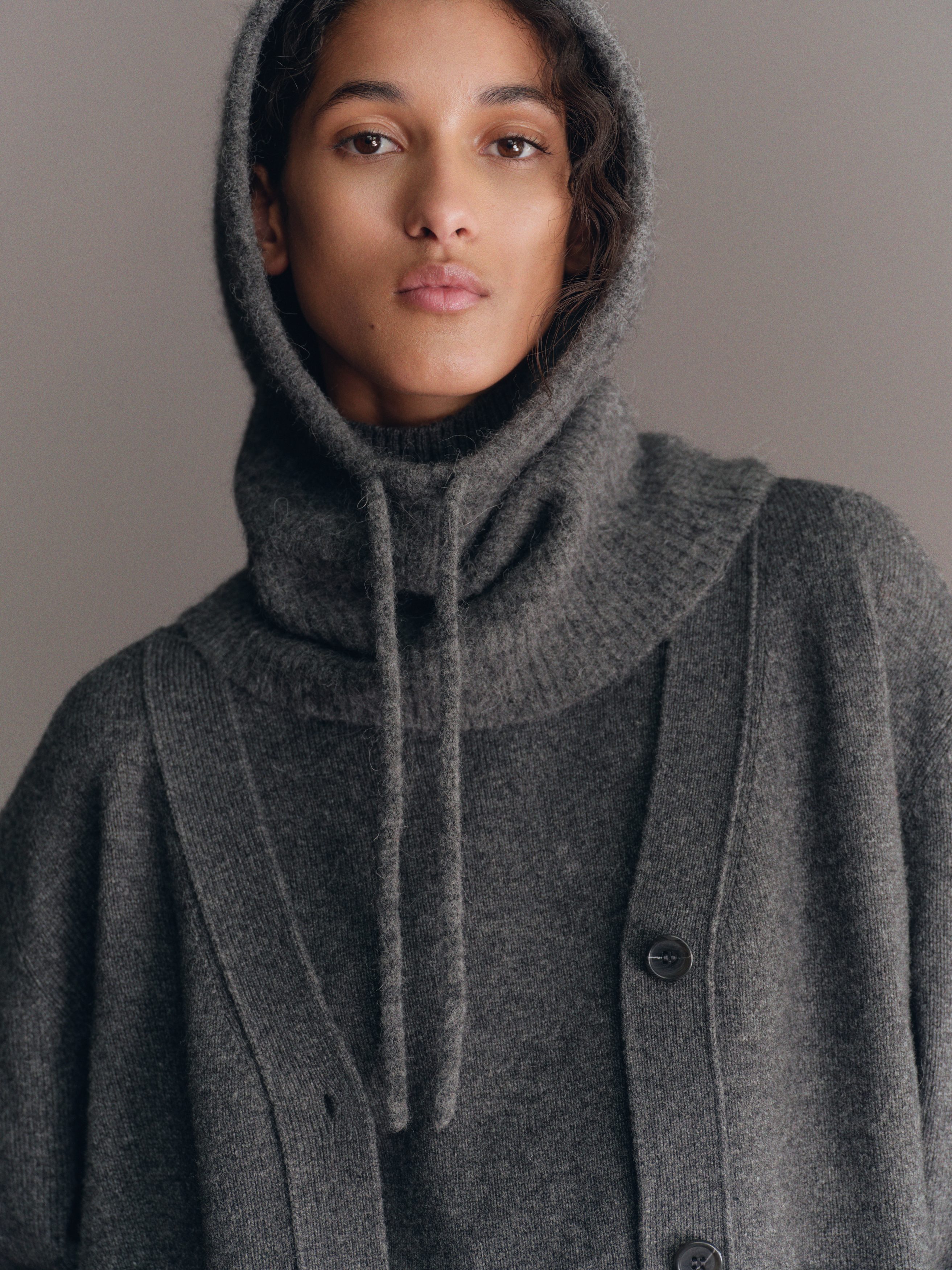 Wool Cardigan - Dark Grey - Slim fit - Women - StillMedia/Environmental - 1