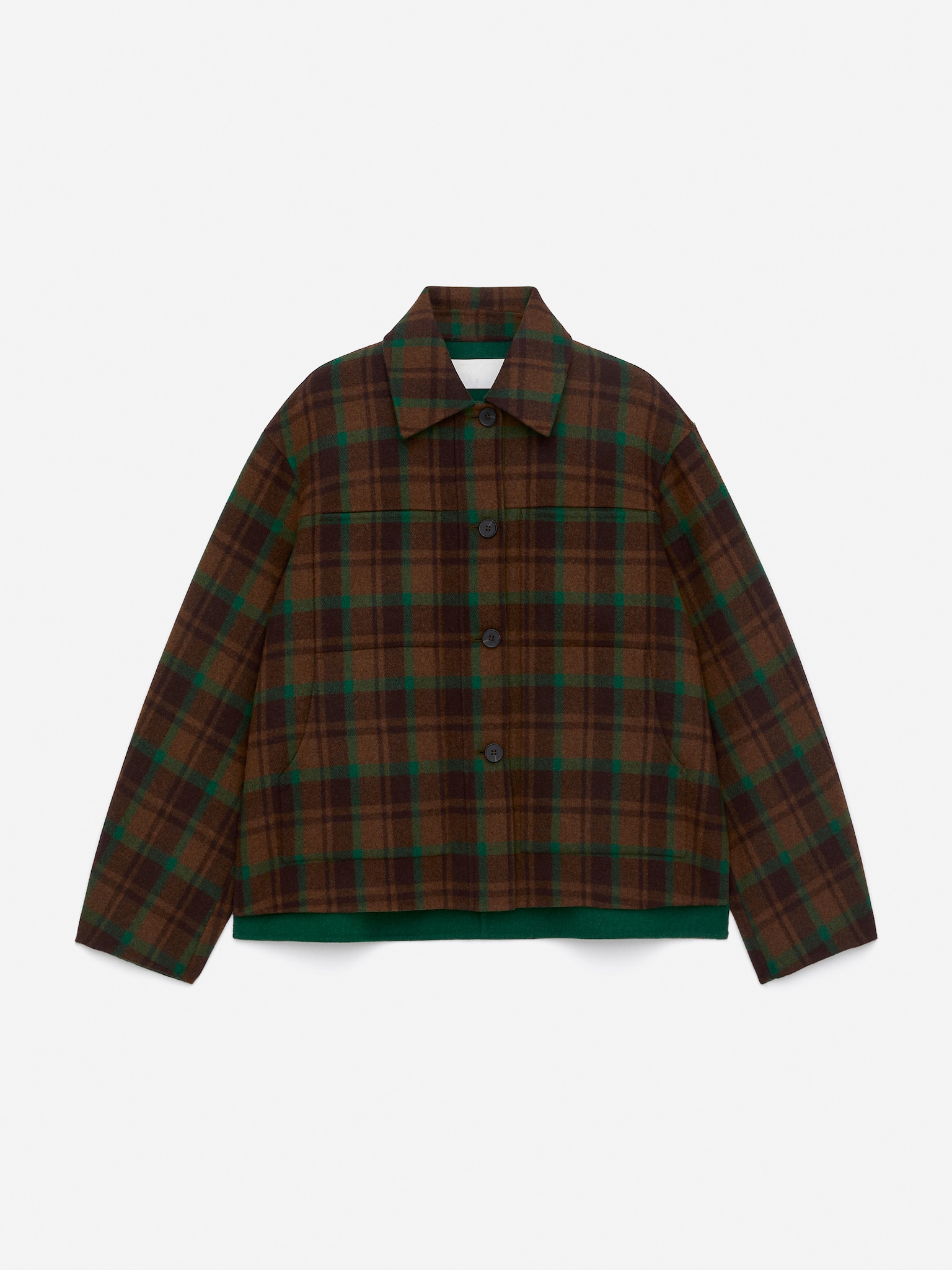 Doublé Wool-Blend Jacket - Brown/Green - 2