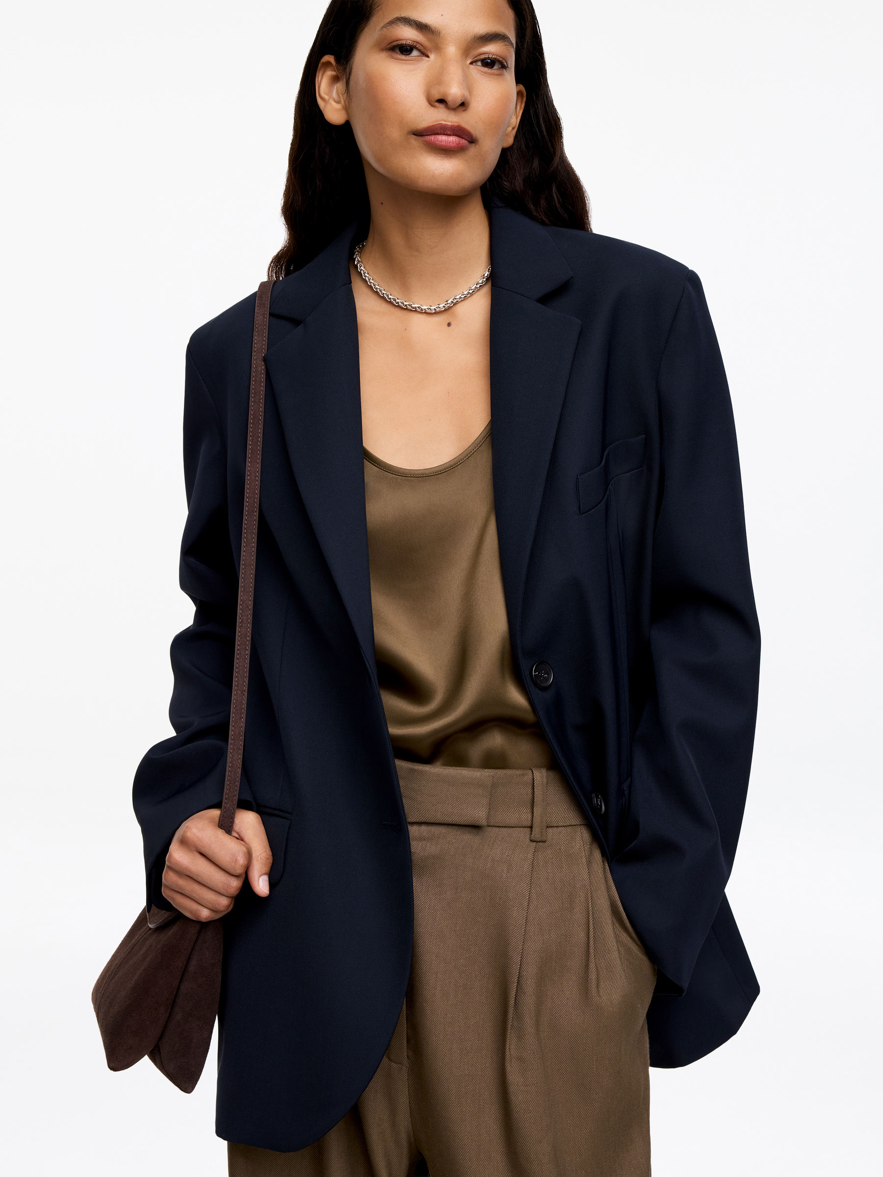 Sporty Satin Top - Brown - Regular fit - Women - StillMedia/Lookbook - 2
