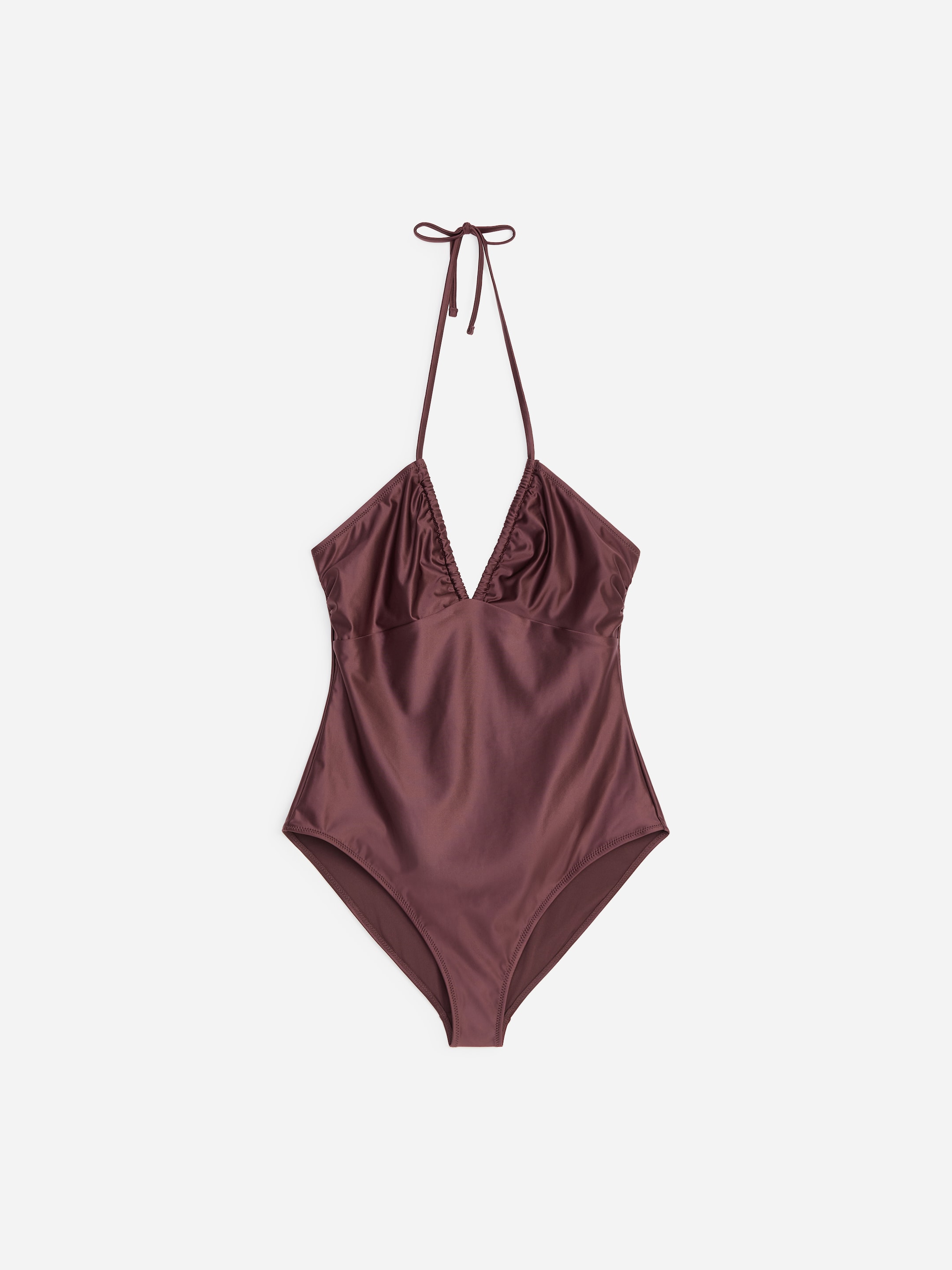 Shiny Halterneck Swimsuit-#493338-19268