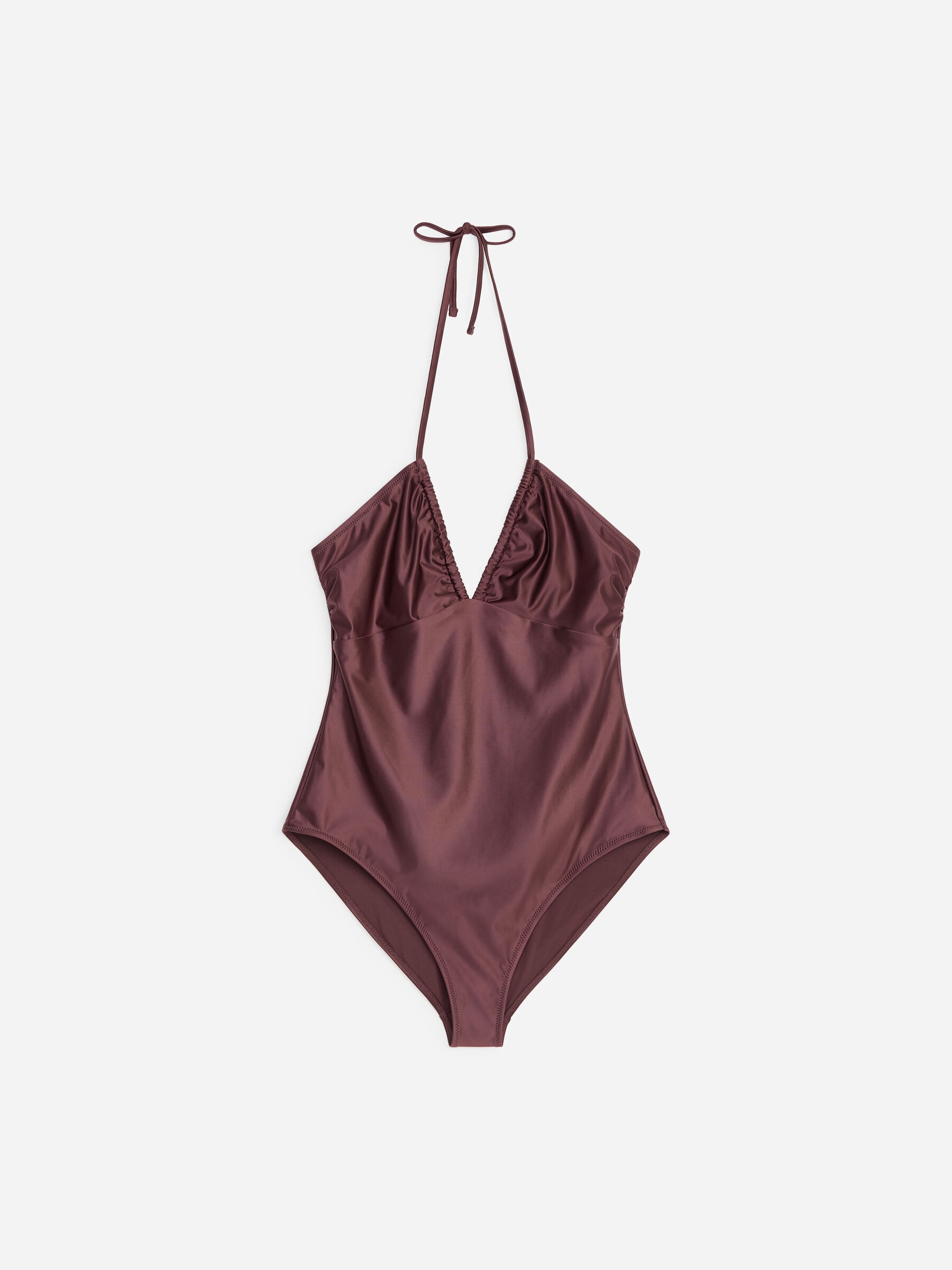 Shiny Halterneck Swimsuit - Dark red - Women - StillMedia/DescriptiveStillLife - 1
