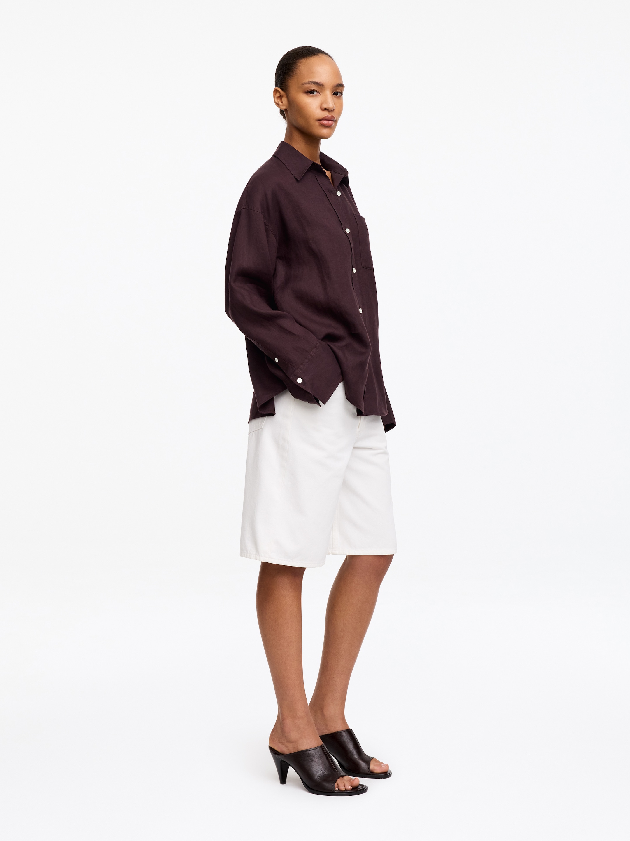 Leinenhemd - Dunkellila - Regular Fit - Damen - StillMedia/Lookbook - 11
