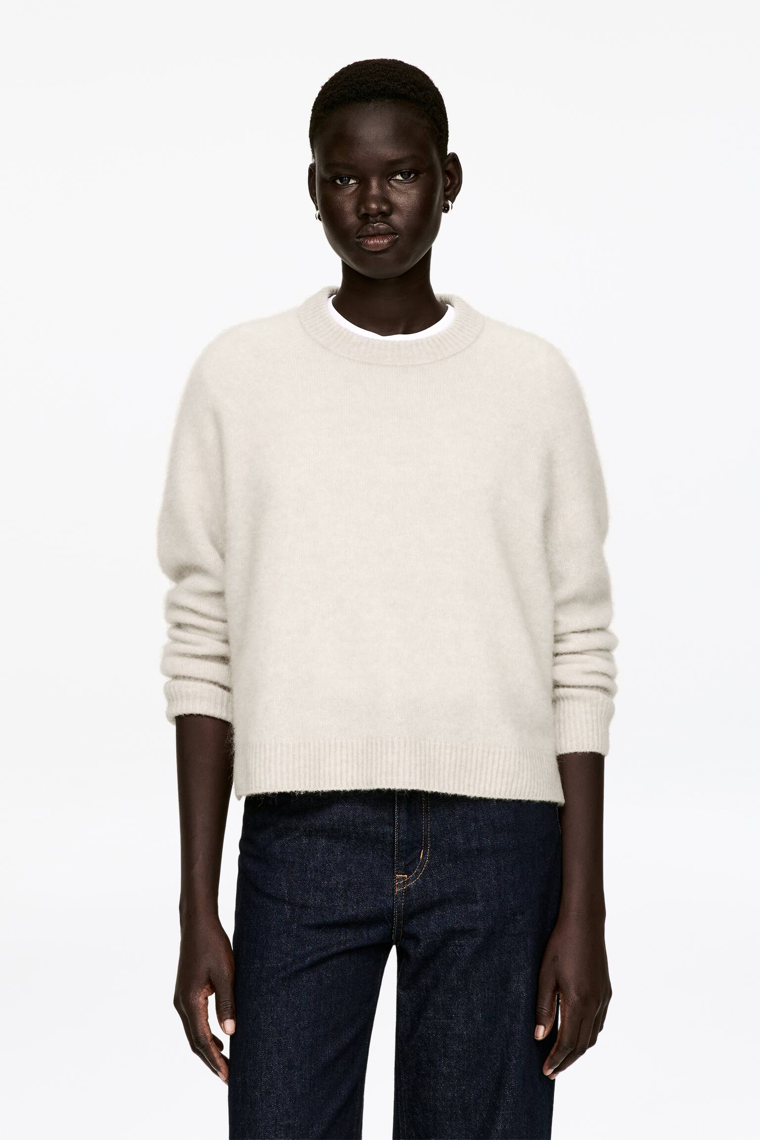 Maglione in misto alpaca e lana - Talpa chiaro/Marrone - 1