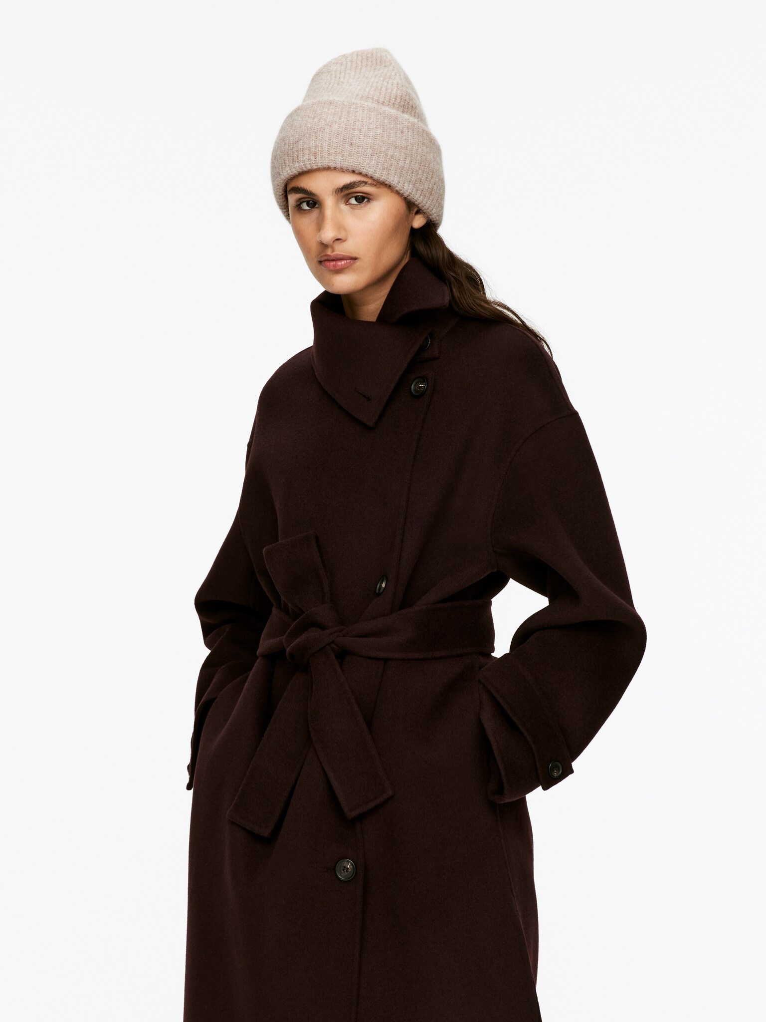 Czapka z mieszanki alpaki i wełny merynosów - Beige/Black/Czerwony/Dark Grey - 1