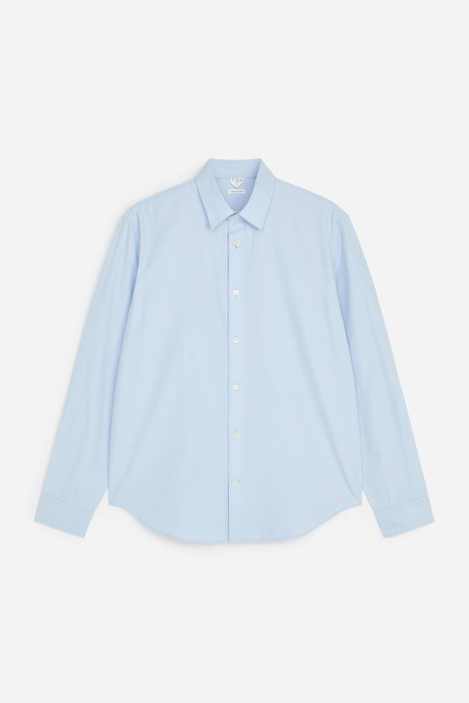Camisa de lyocell y algodón - Azul claro/rayas/Azul claro/Blanco - 1