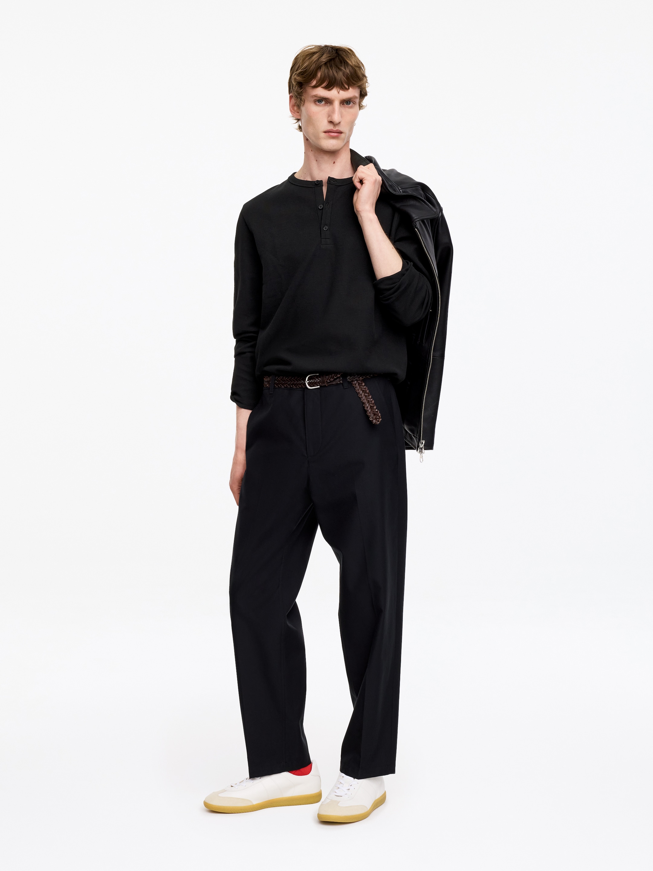 Henley Shirt - Black - Regular fit - Men - StillMedia/Lookbook - 4