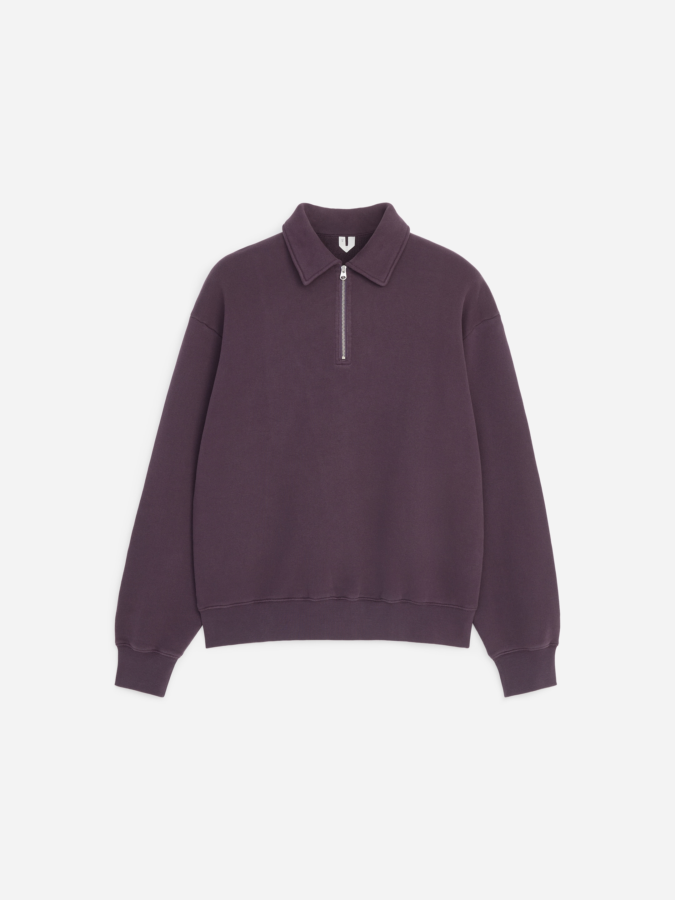 Half Zip Cotton Sweatshirt-Purple-21015