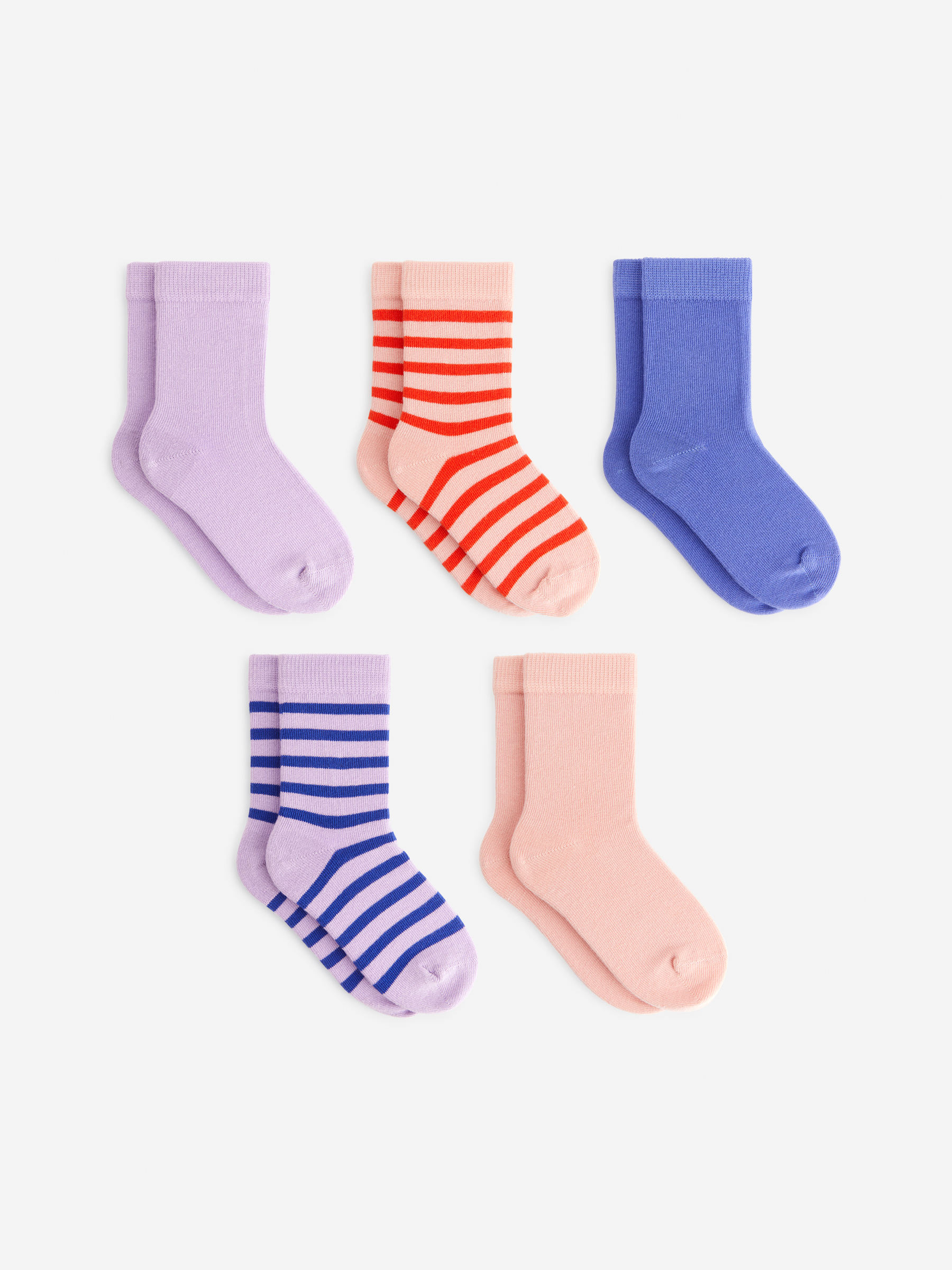 Cotton Socks Set of 5 - Lilac/Red/Blue - Children - StillMedia/DescriptiveStillLife - 4