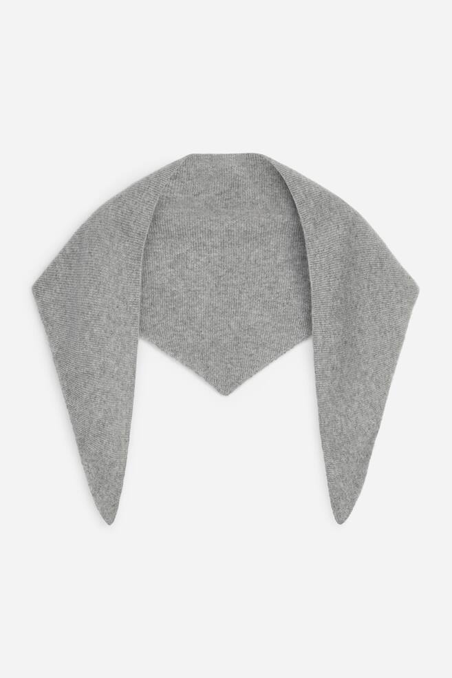 Cashmere Triangle Scarf - Grey - 1