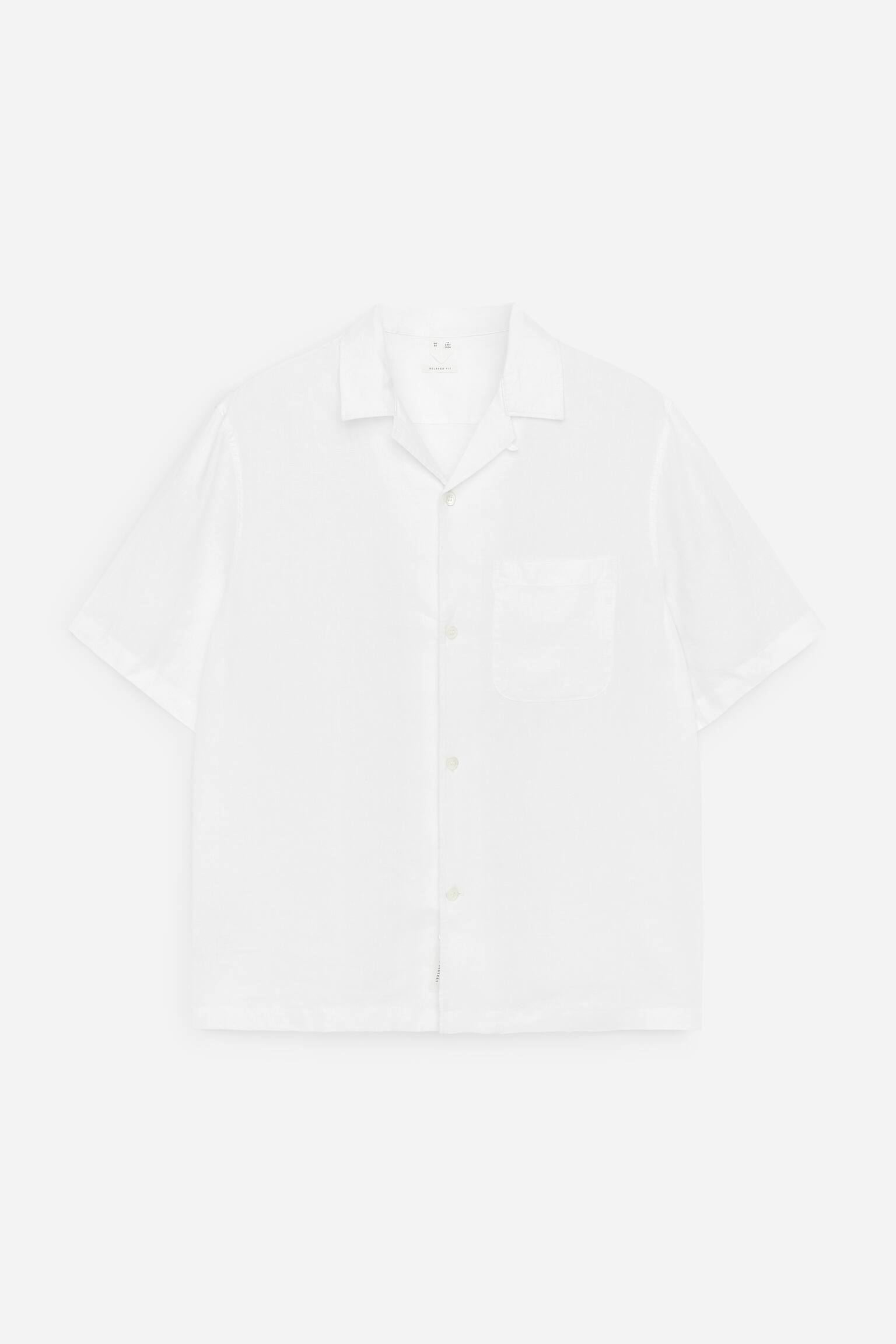 Overhemd met resort-kraag en ruimvallende pasvorm - Wit/Donkerblauw/Bruin - 2