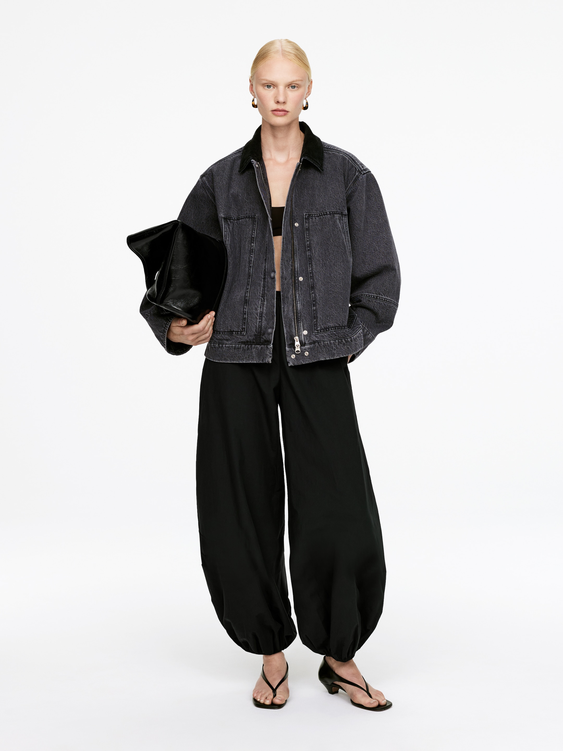Visualizza immagine più grande: Giacca in tela di cotone - Grigio lavato - DONNA | H&M IT 1