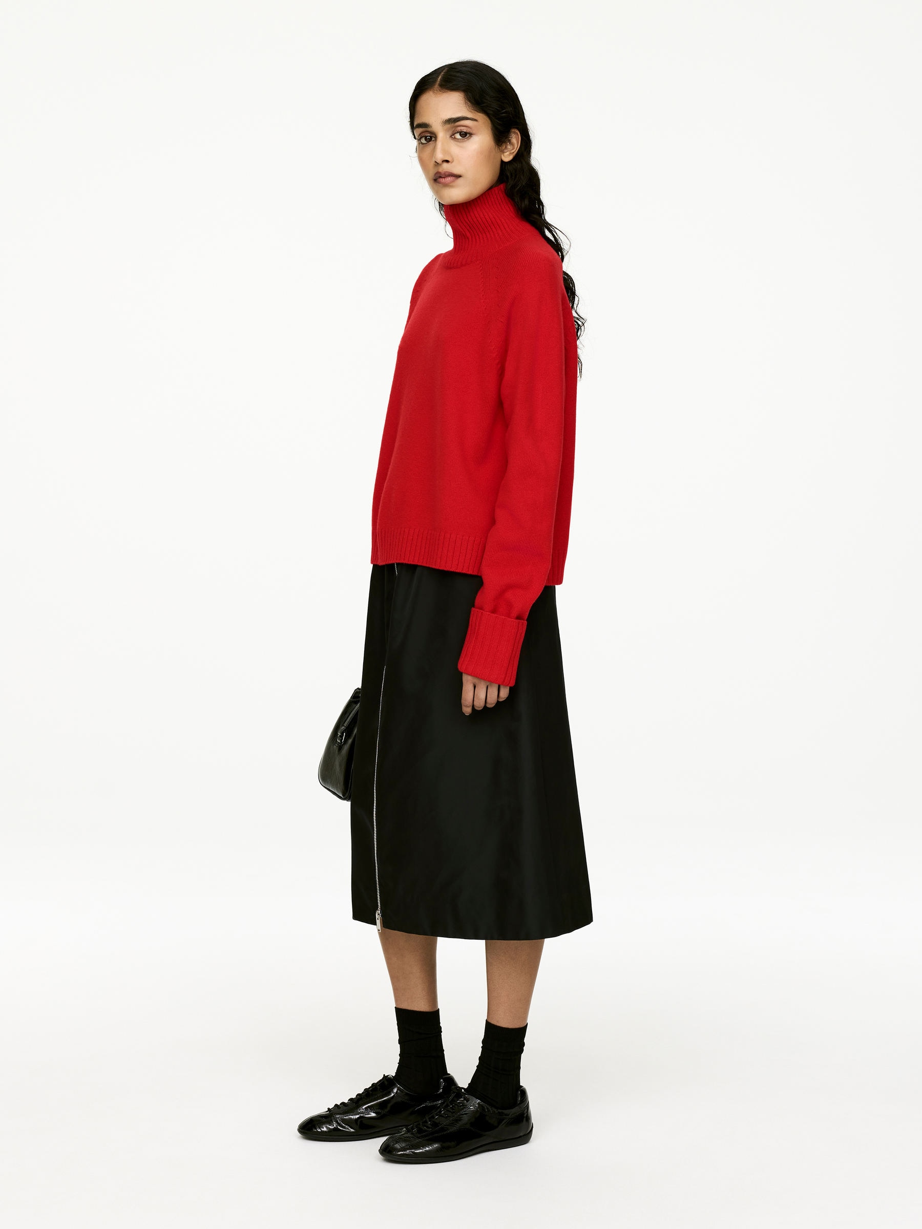 Pull en laine à col roulé - Rouge - Regular fit - Femme - StillMedia/Lookbook - 6