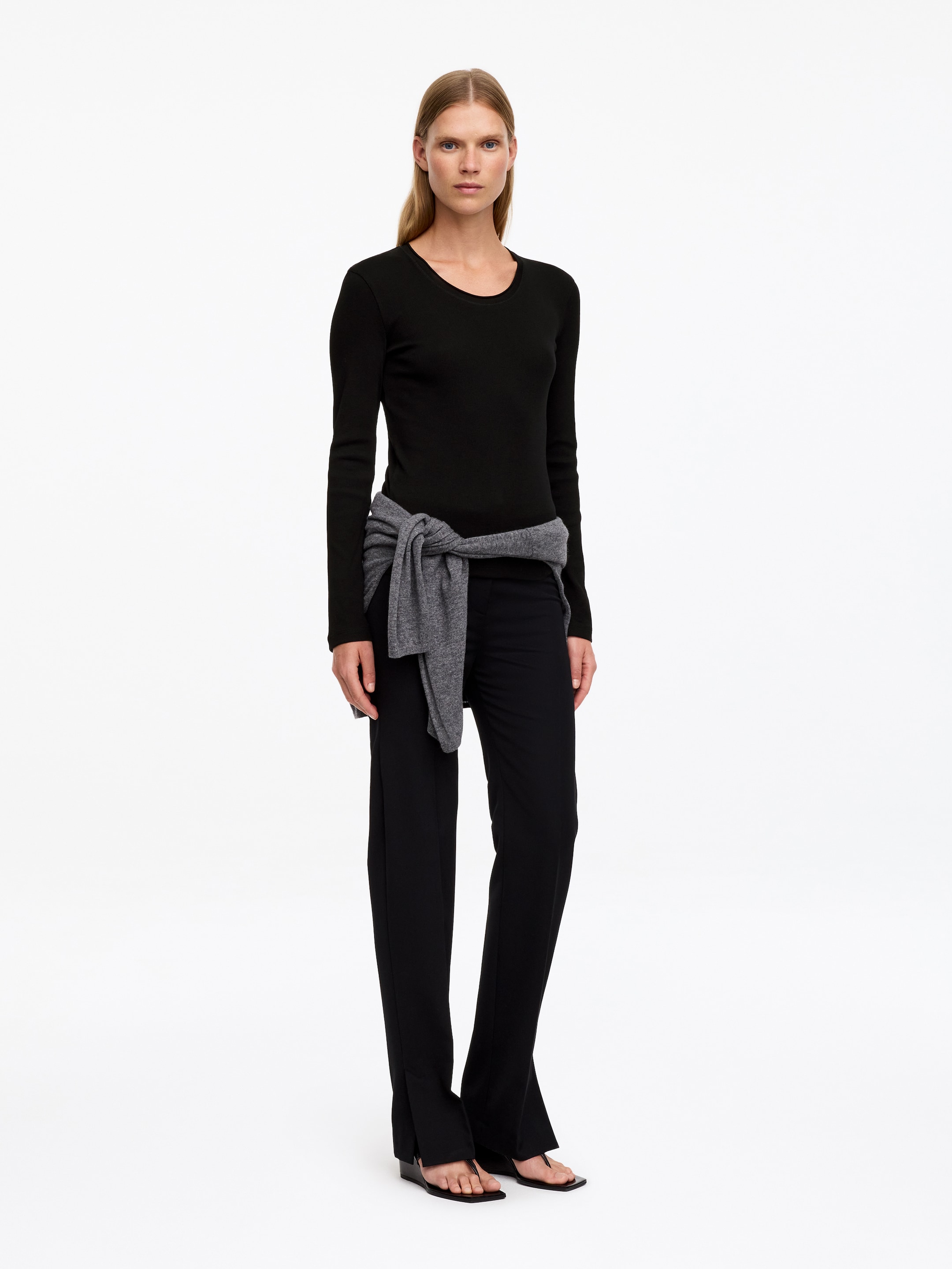 Top de algodón de canalé - Negro - Corte ajustado - women - StillMedia/Lookbook - 4