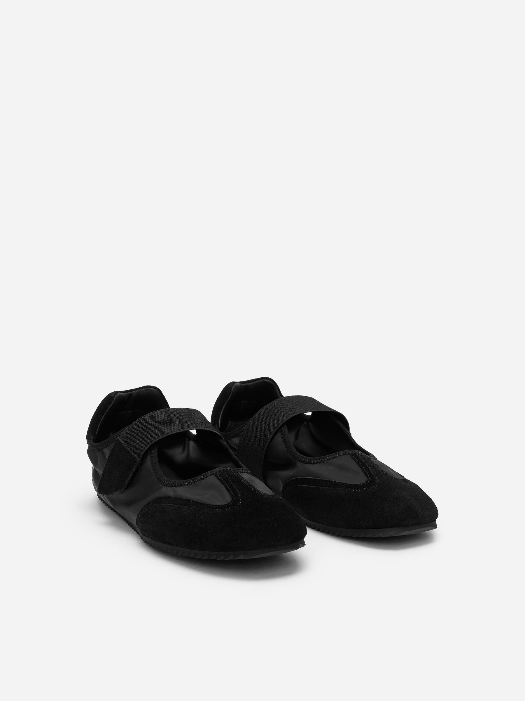 Baleriny Mary Jane z zamszu i nylonu - Czarny - Women - StillMedia/DescriptiveStillLife - 3