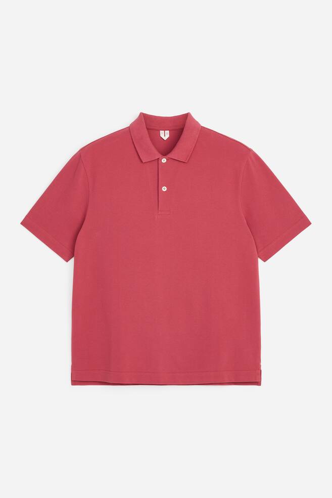 Piqué Polo Shirt - Raspberry Red/Off White/Dark Blue/Dark Blue/Striped/Green - 1