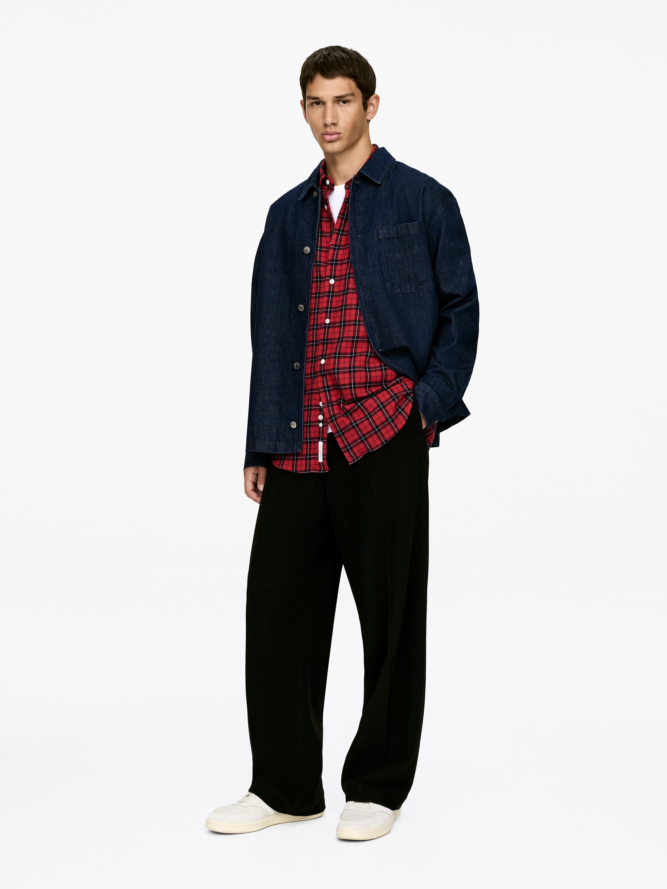 Flannel Shirt - Red/Black - Relaxed fit - Men - StillMedia/Lookbook - 3