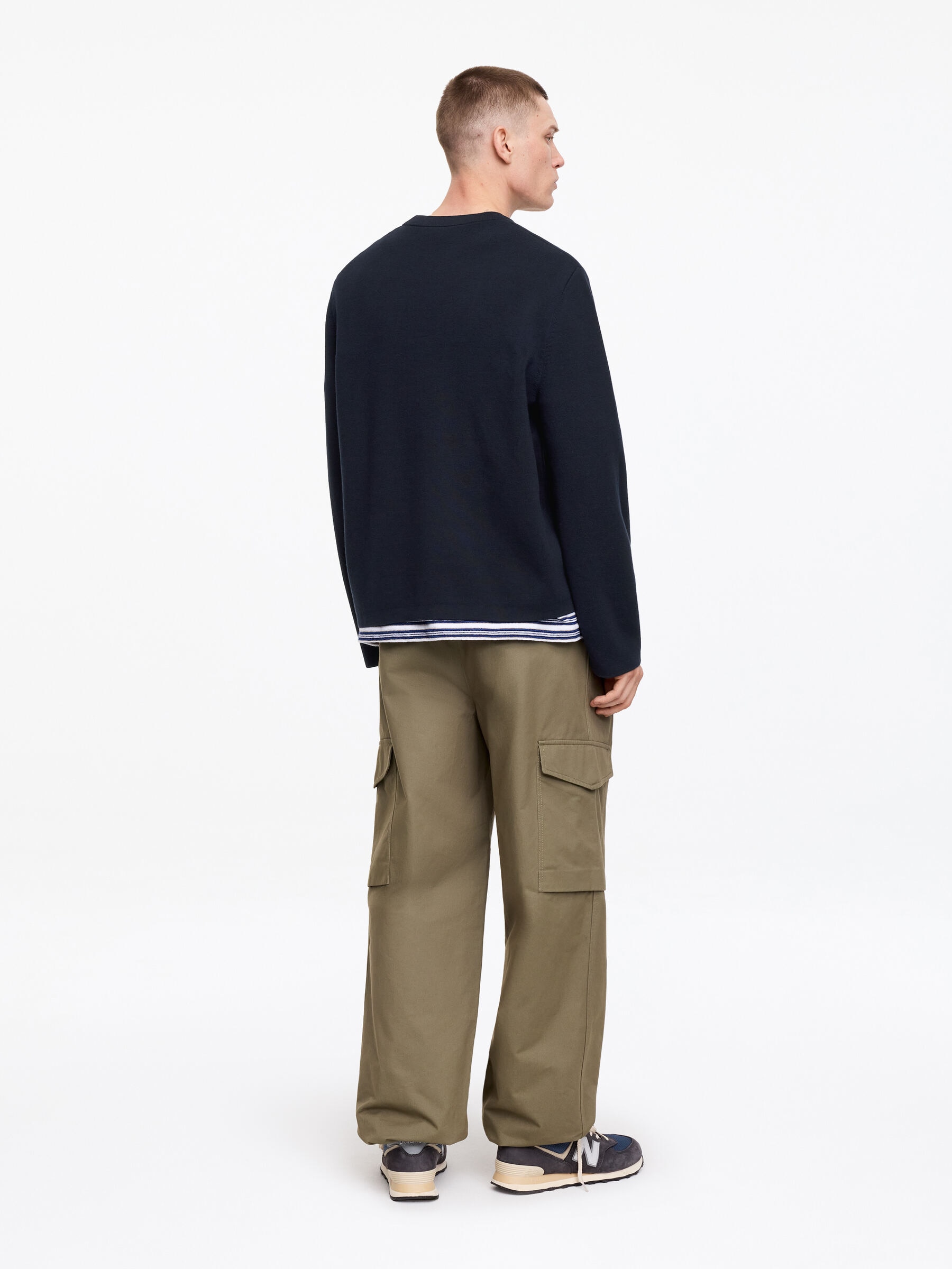 Tröja i bomullsblandning - Mörkblå - Relaxed fit - Men - StillMedia/Lookbook - 2