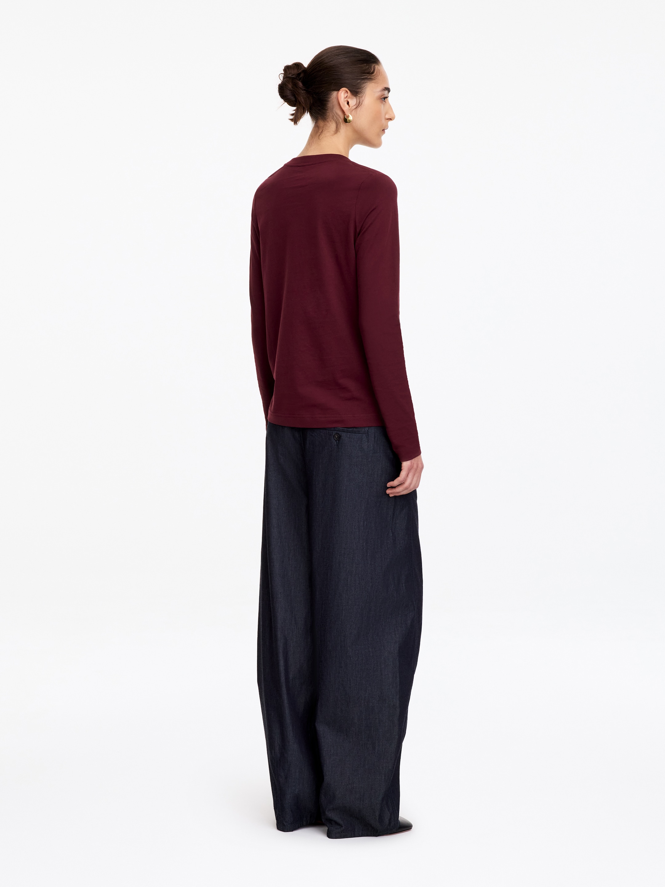 T-shirt Signature a maniche lunghe - Bordeaux - Regular fit - women - StillMedia/Lookbook - 4