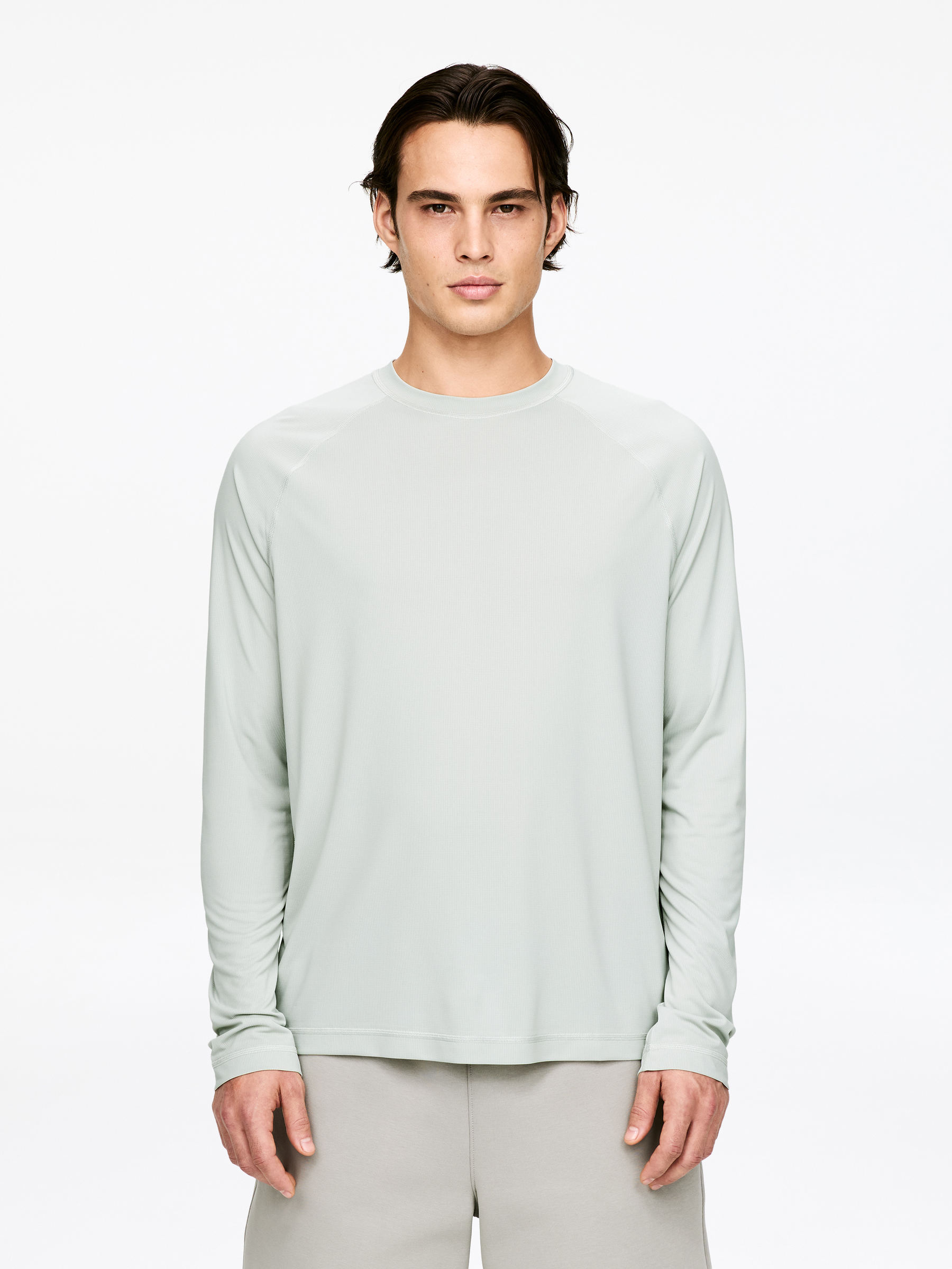 T-shirt z długim rękawem-#B3B9B4-17840