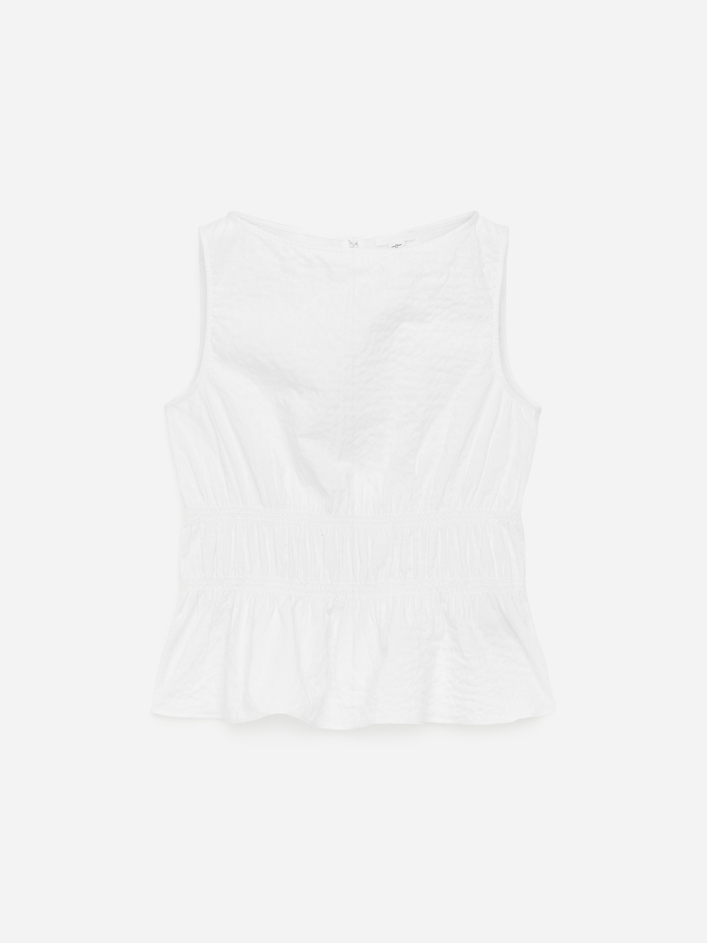 Seersucker smock top - Fehér/Fekete/Kockás