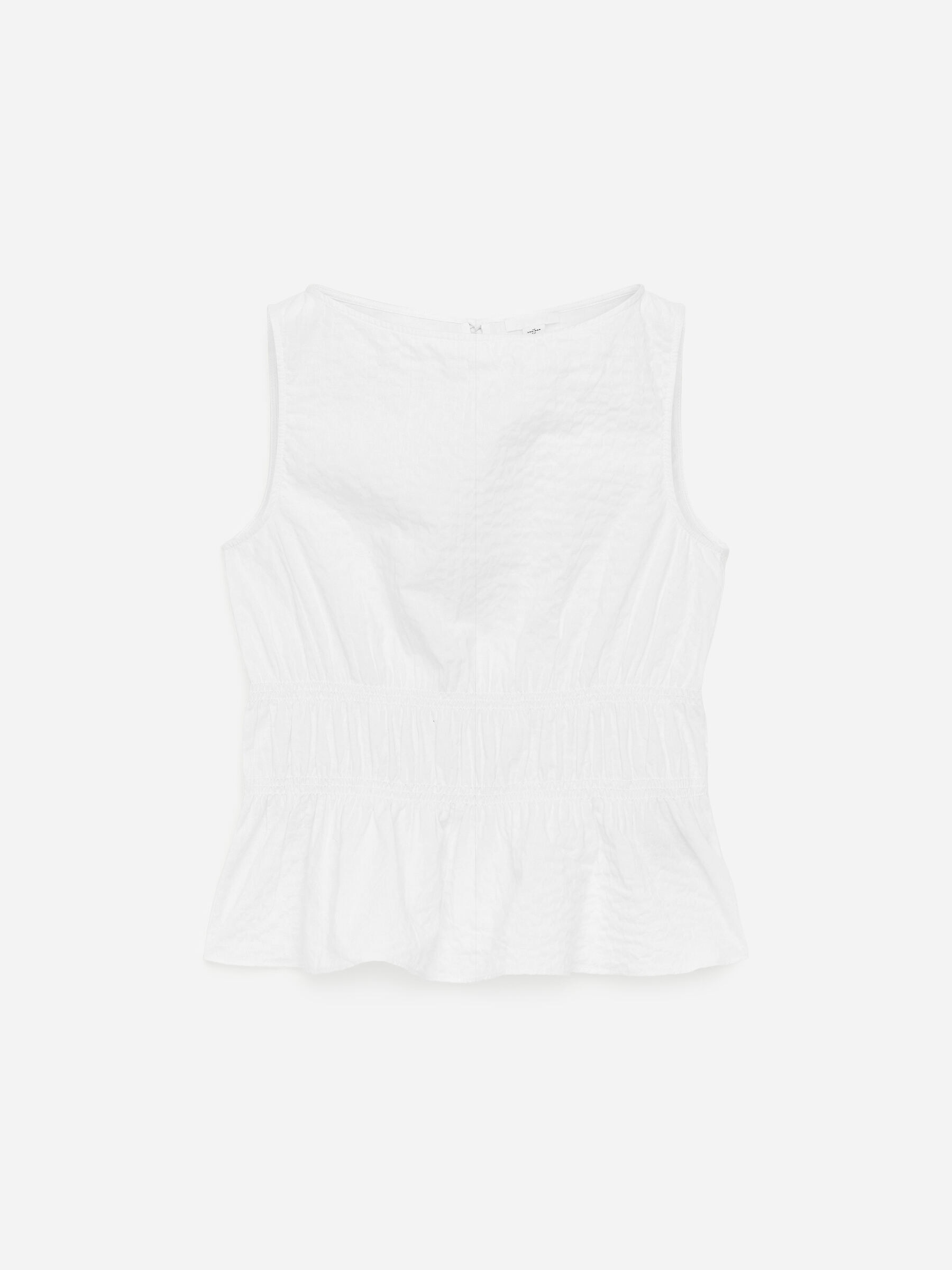 Seersucker Smock Top-#FFFFFF-18797