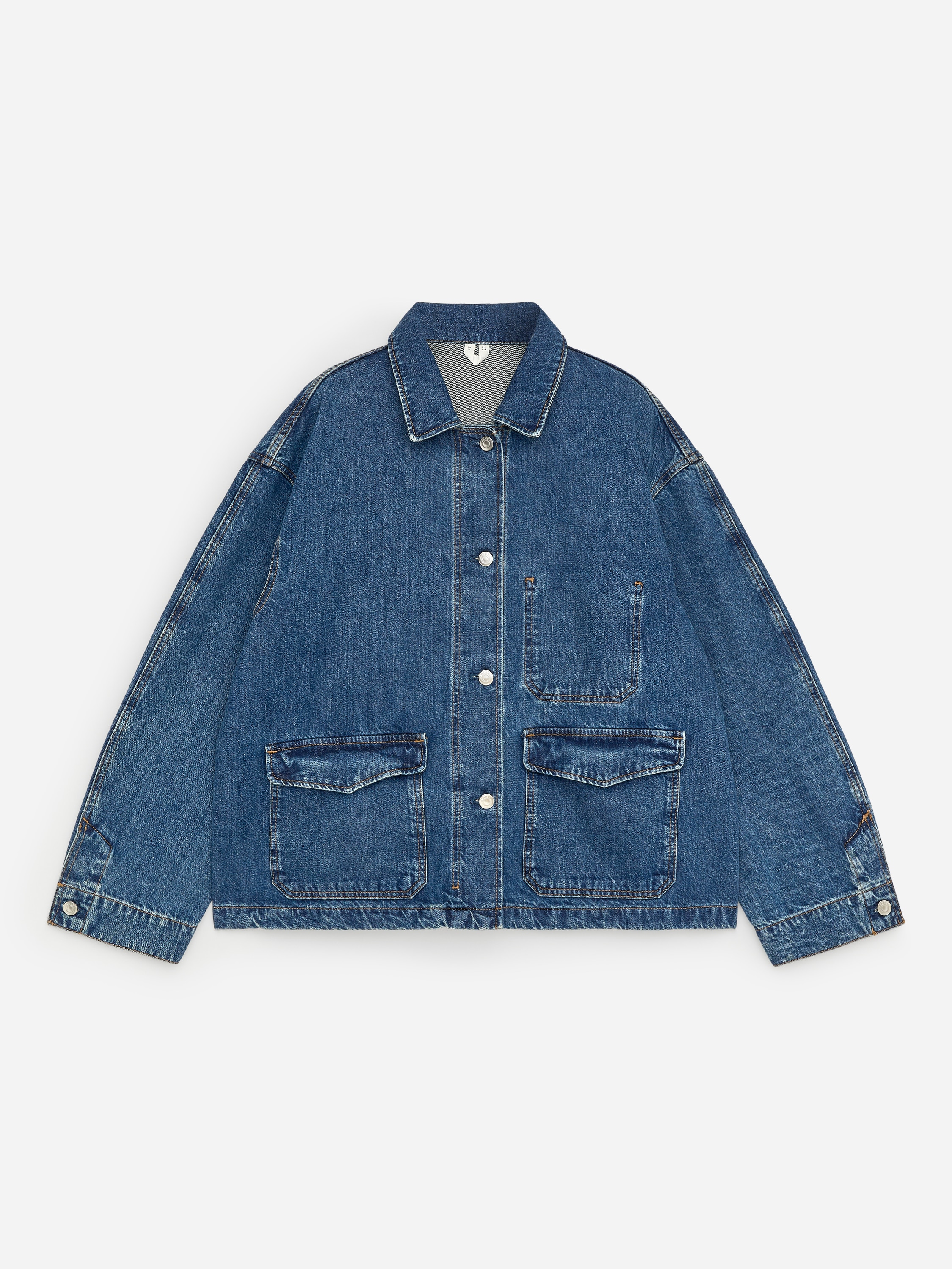 Sobrecamisa denim de corte cuadrado - Azul