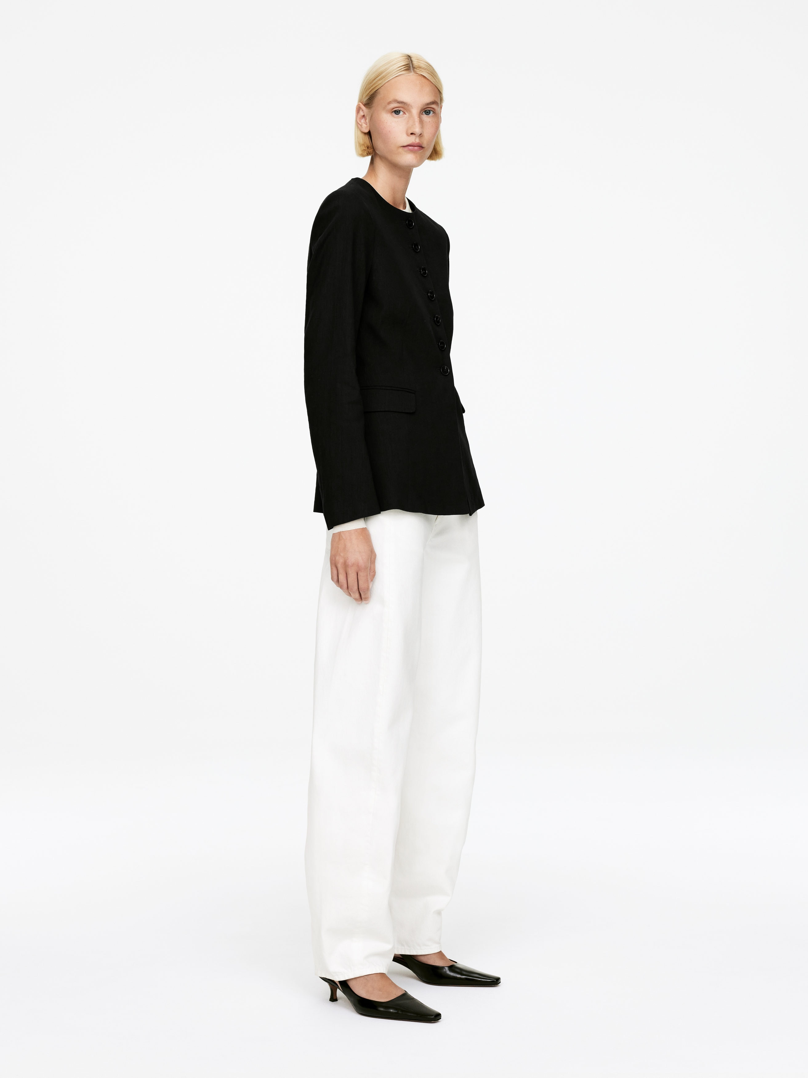 Linen-Blend Blazer - Black - Slim fit - Women - StillMedia/Lookbook - 9
