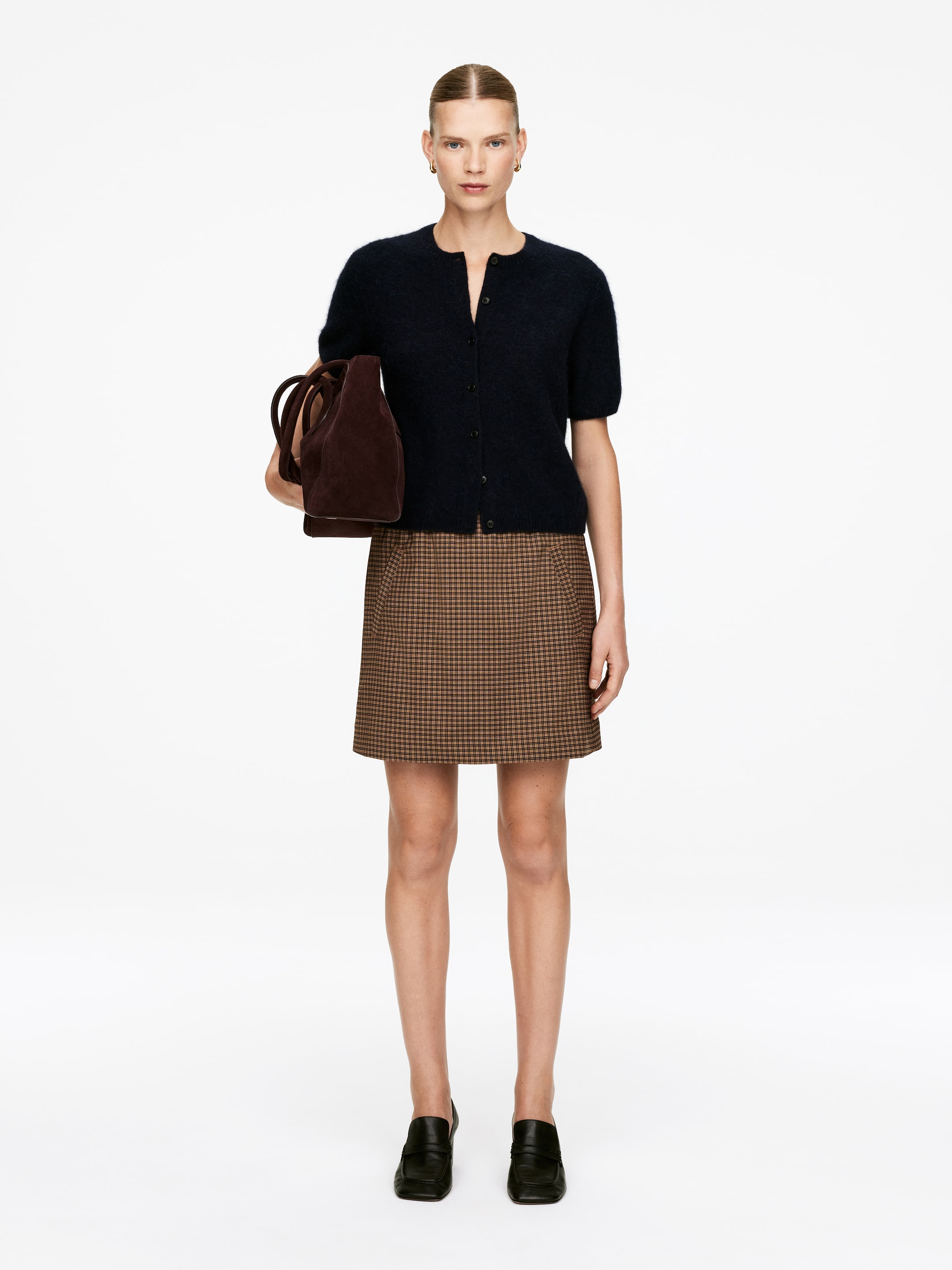 View larger image: Elastic-Waist Mini Skirt - Brown - Ladies | H&M GB 1