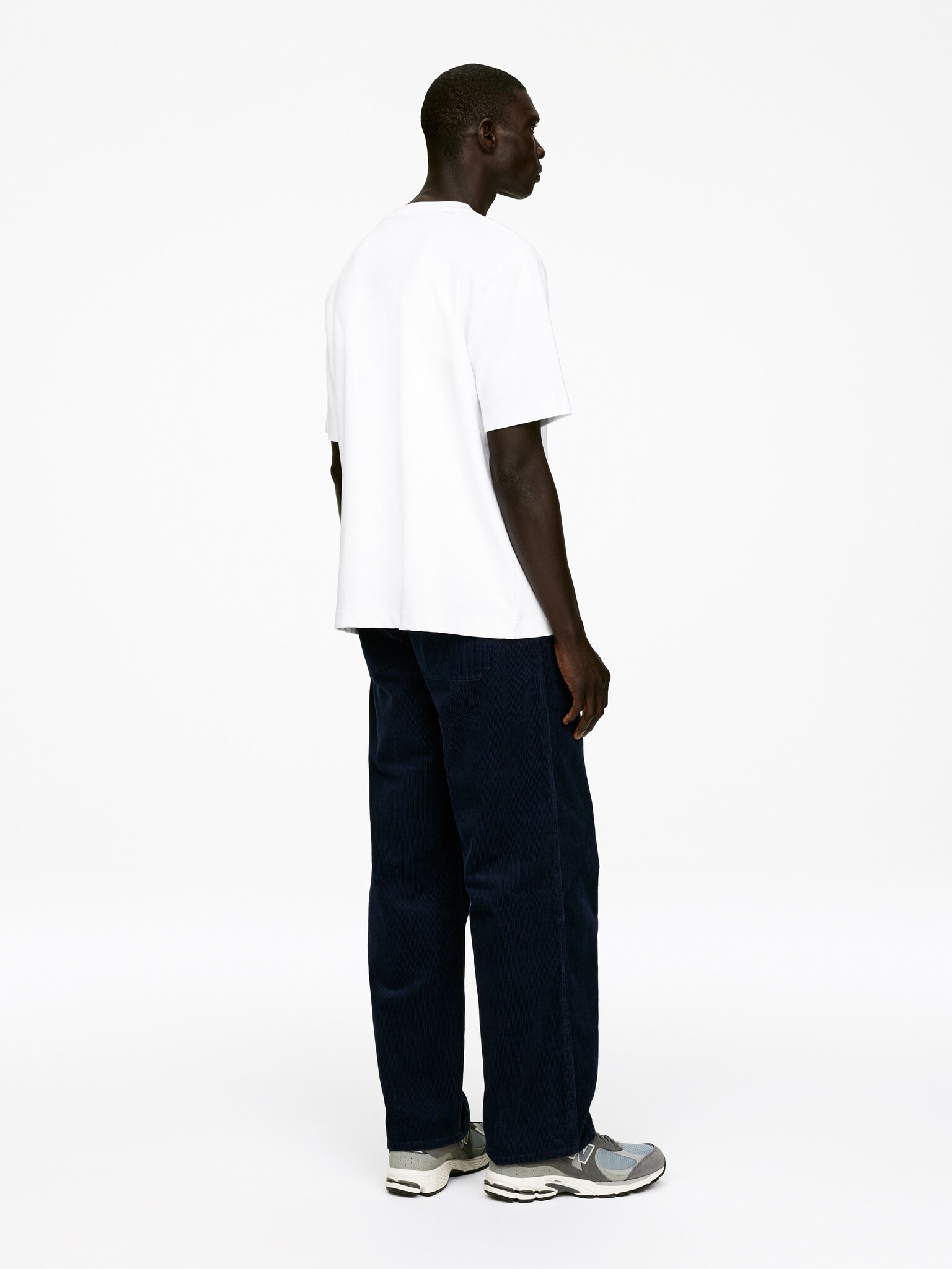 Pantalon décontracté en velours côtelé - Bleu foncé - 3