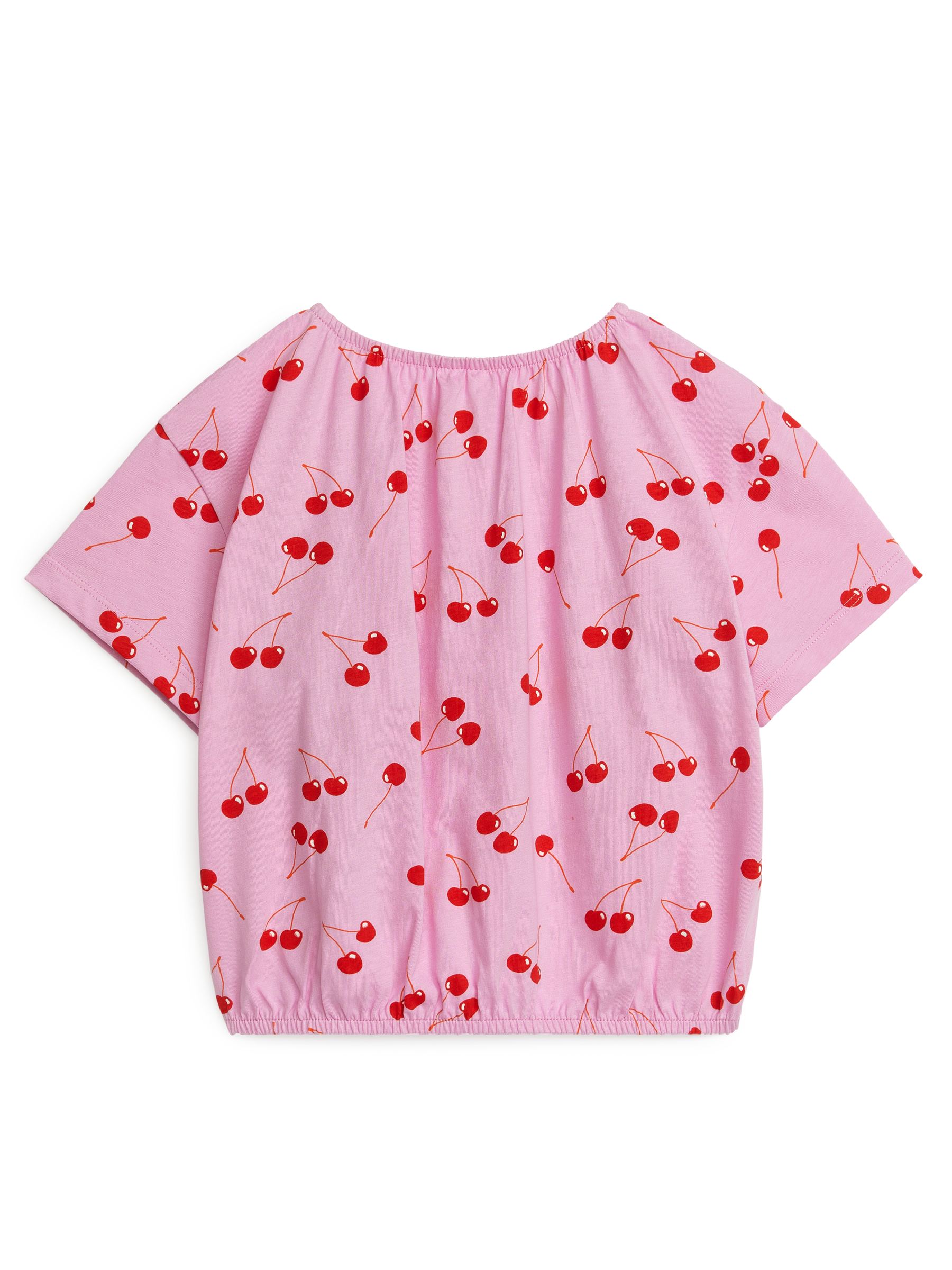 Top de punto fruncido voluminoso - Rosa/rojo - Corte holgado - Children - StillMedia/DescriptiveStillLife - 1