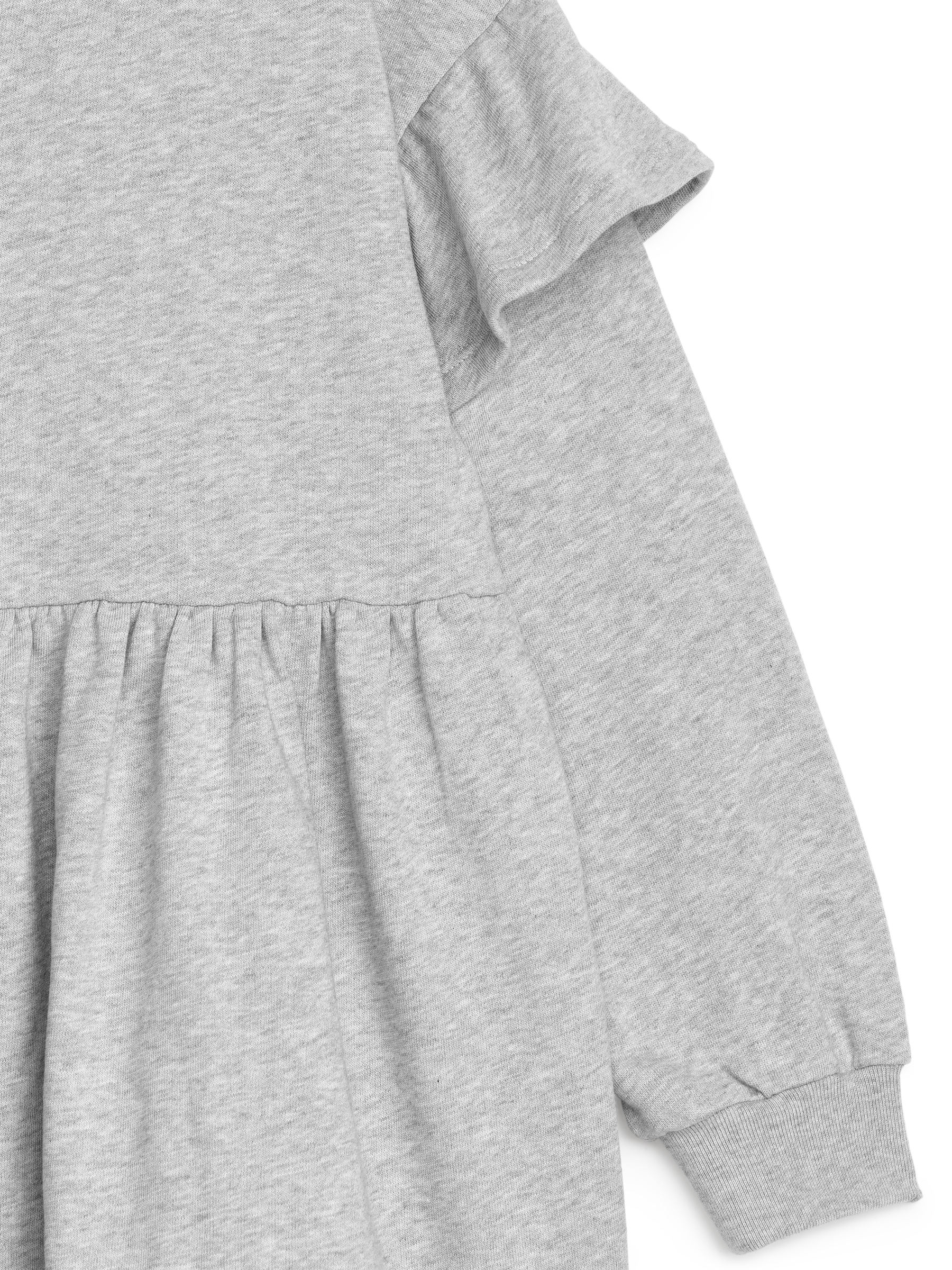 Frilled Jersey Dress - Grey Melange - Regular fit - Children - StillMedia/DescriptiveDetail - 1