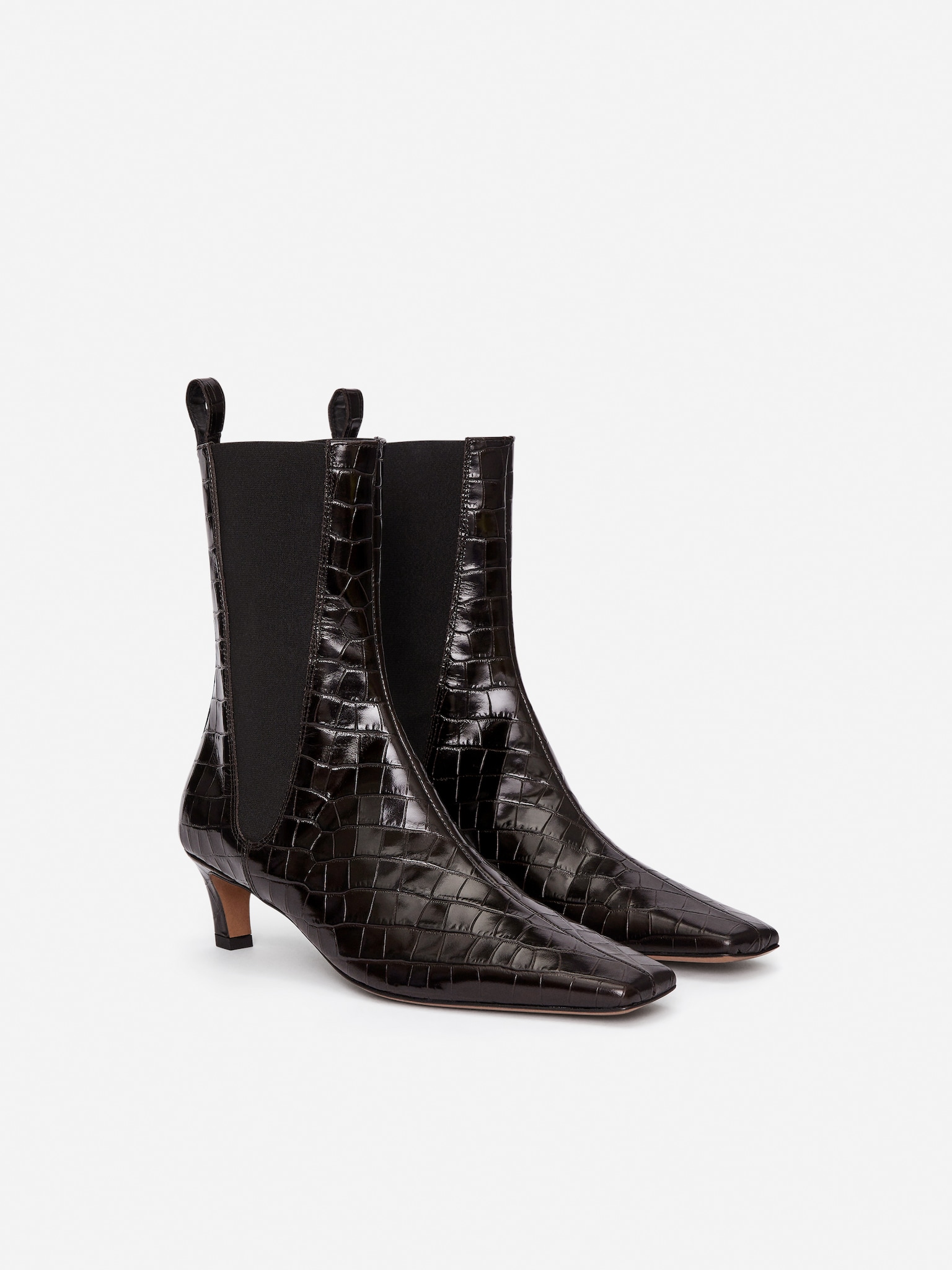 Stiefeletten mit eckiger Zehenpartie - Braun - 4