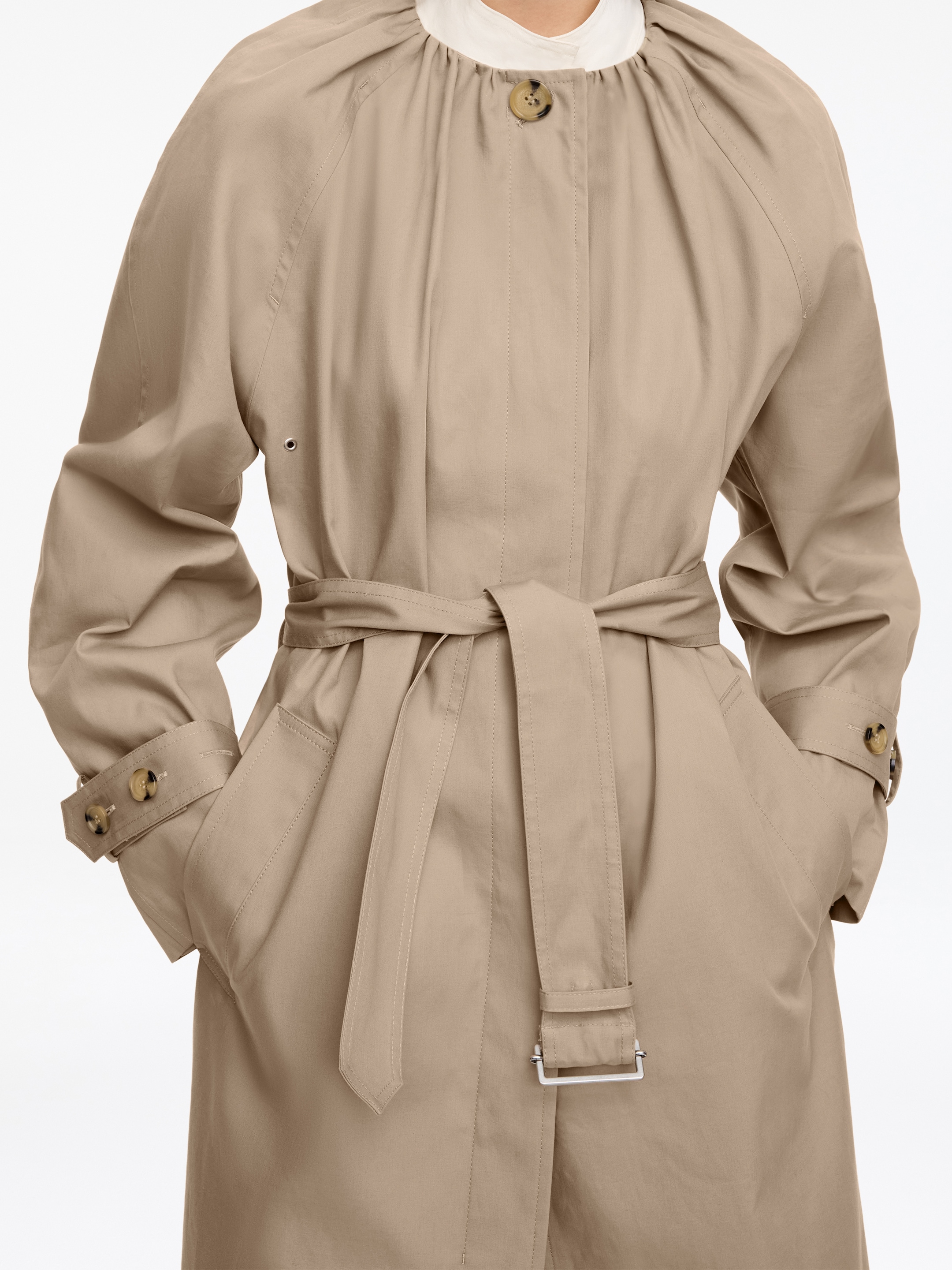 Cotton Coat - Beige - Oversized - Women - StillMedia/Lookbook - 6